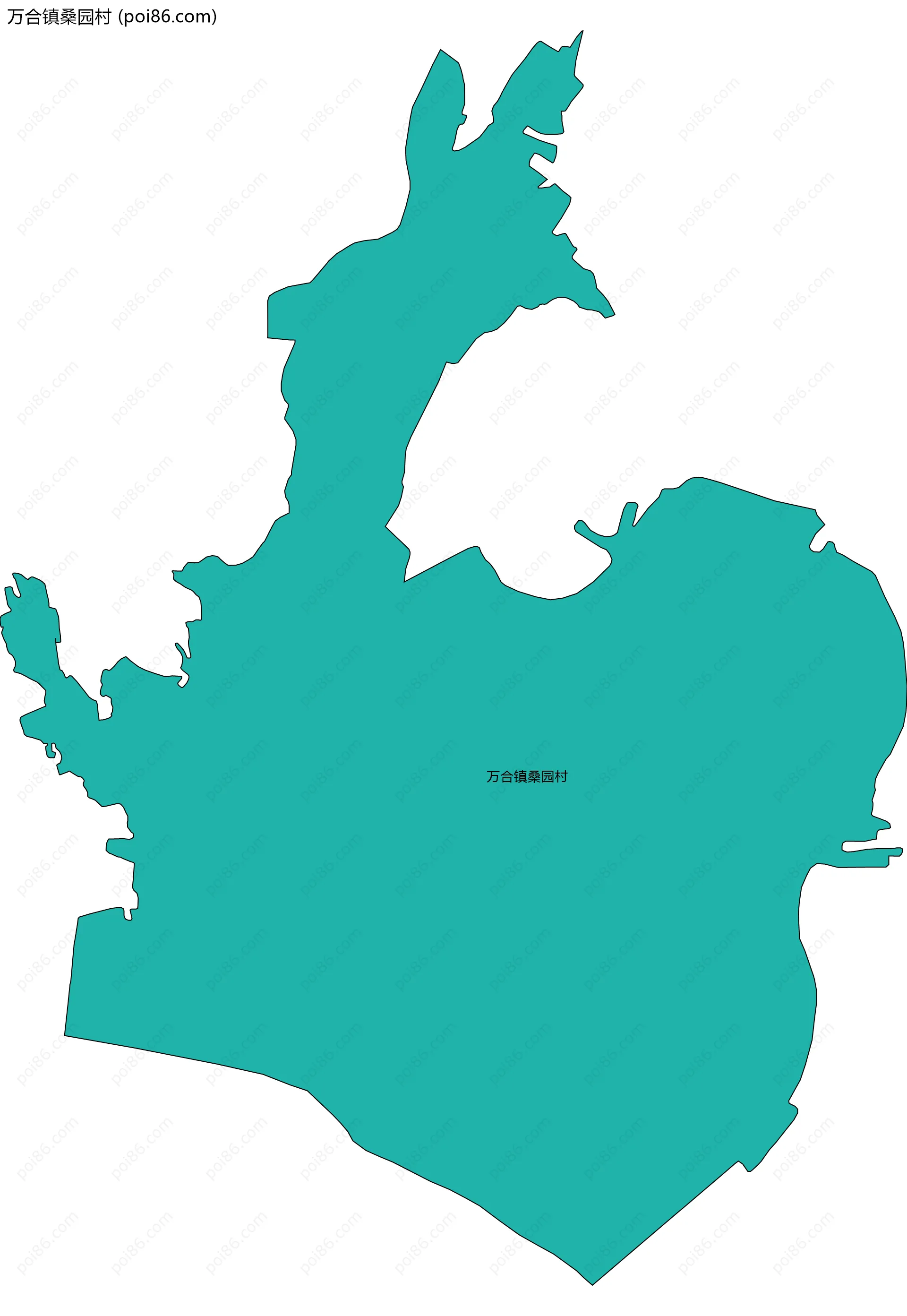 万合镇桑园村边界地图