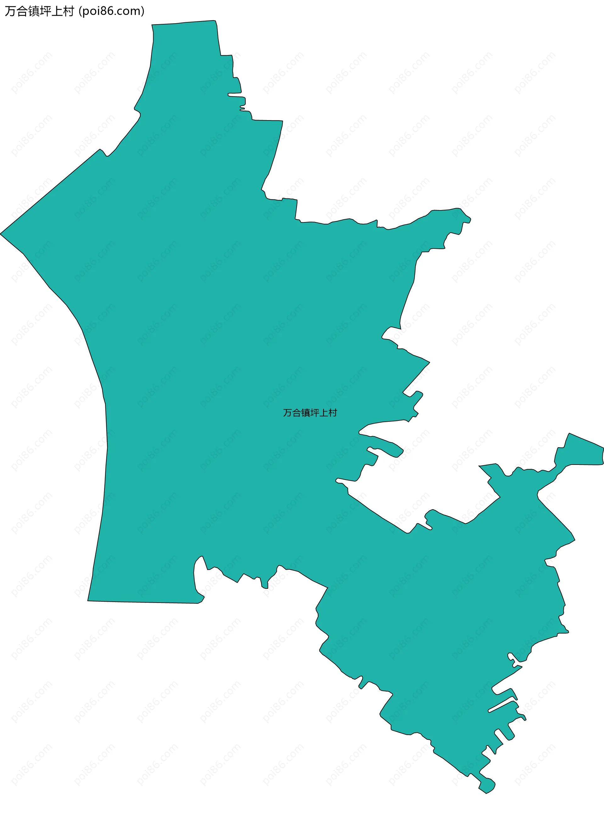 万合镇坪上村边界地图