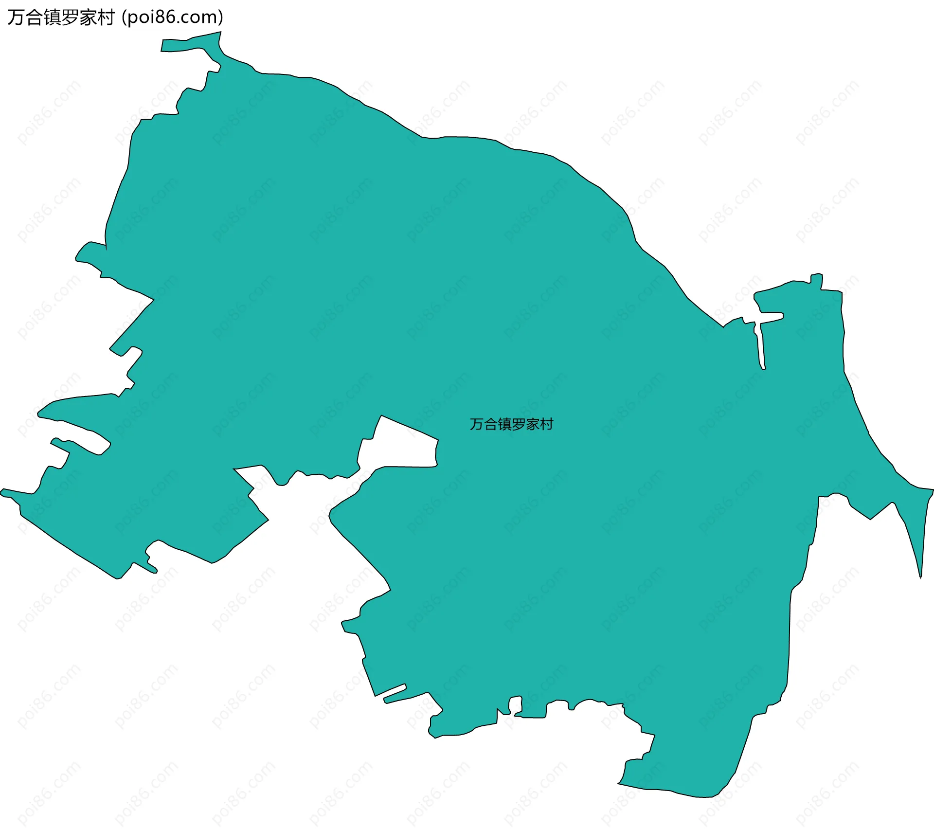万合镇罗家村边界地图