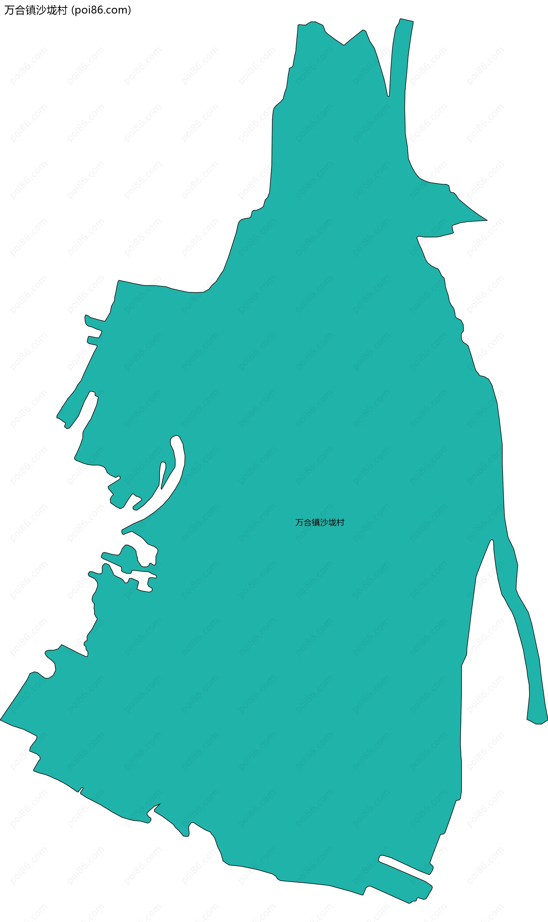 万合镇沙垅村边界地图