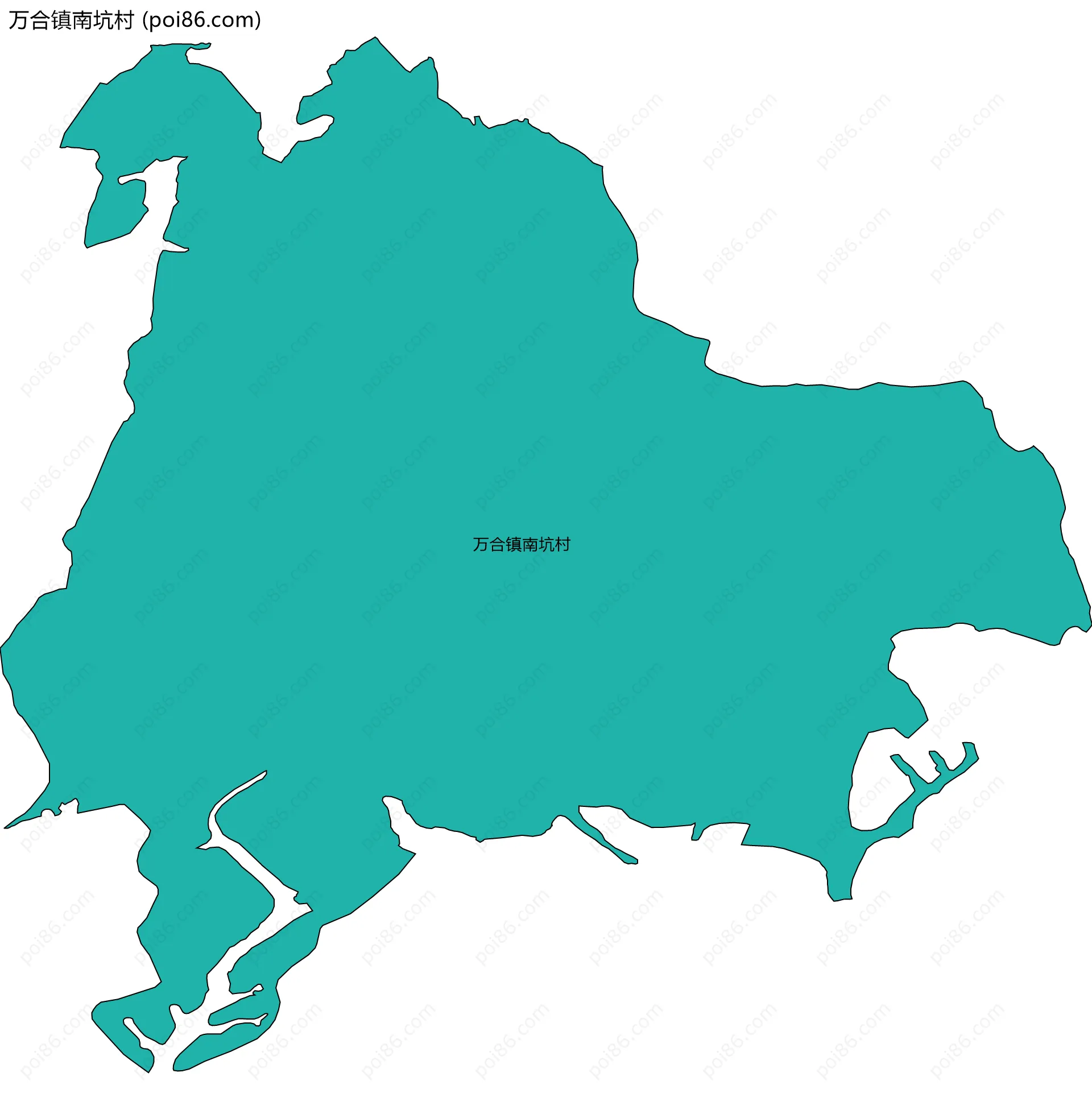 万合镇南坑村边界地图