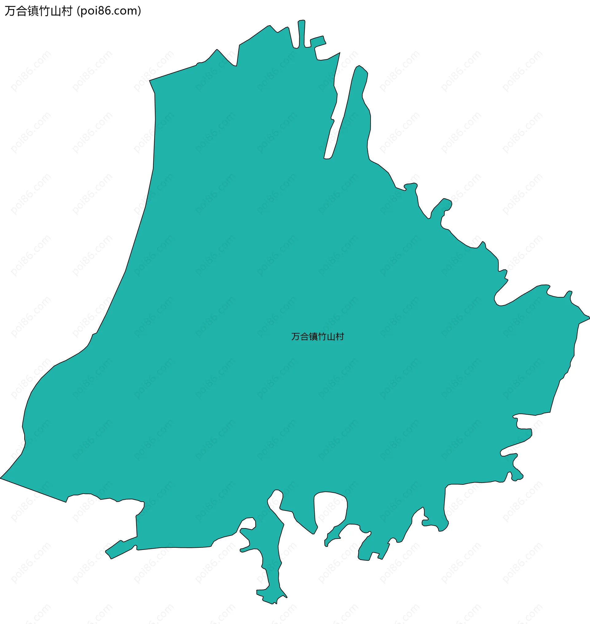 万合镇竹山村边界地图