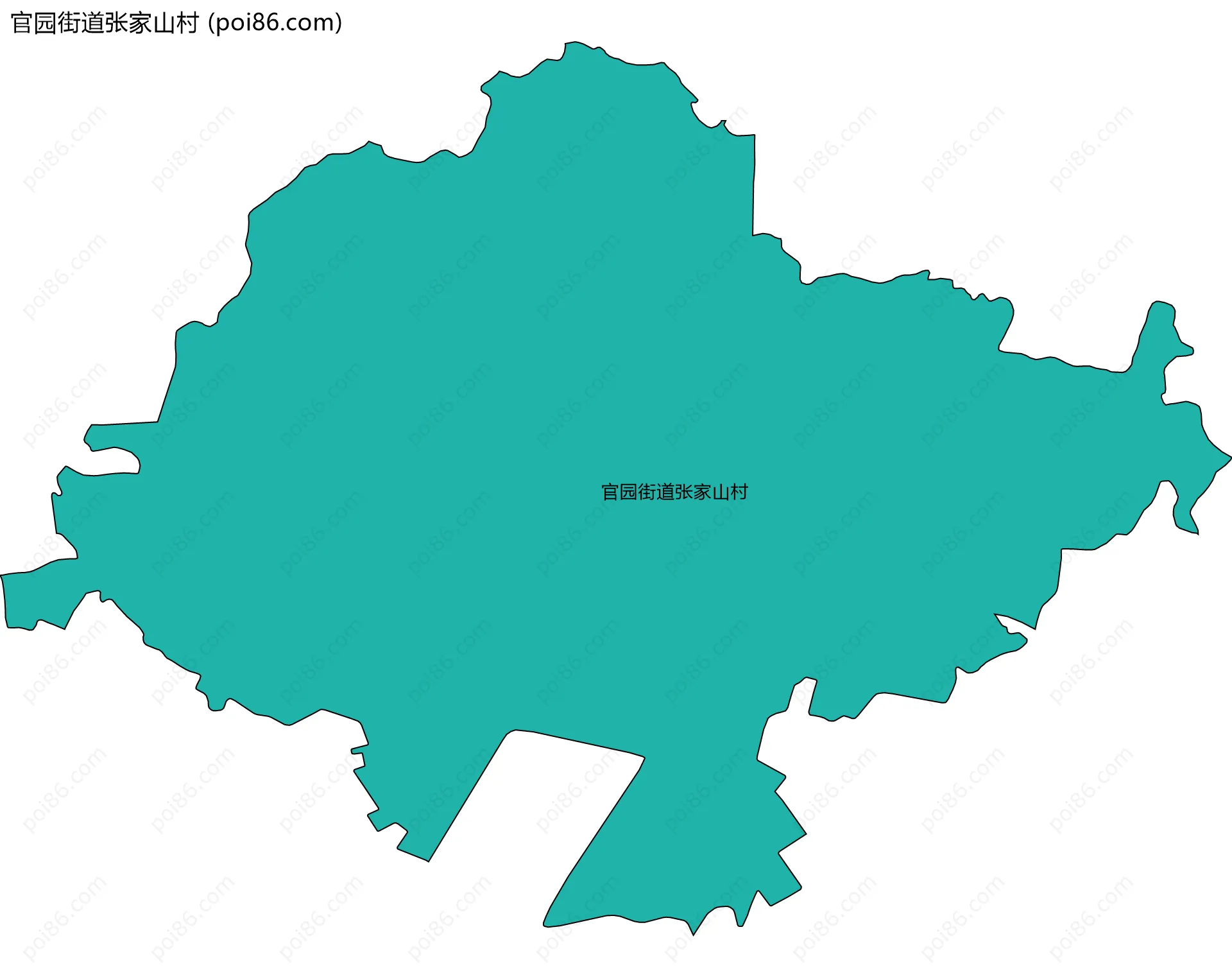 官园街道张家山村边界地图