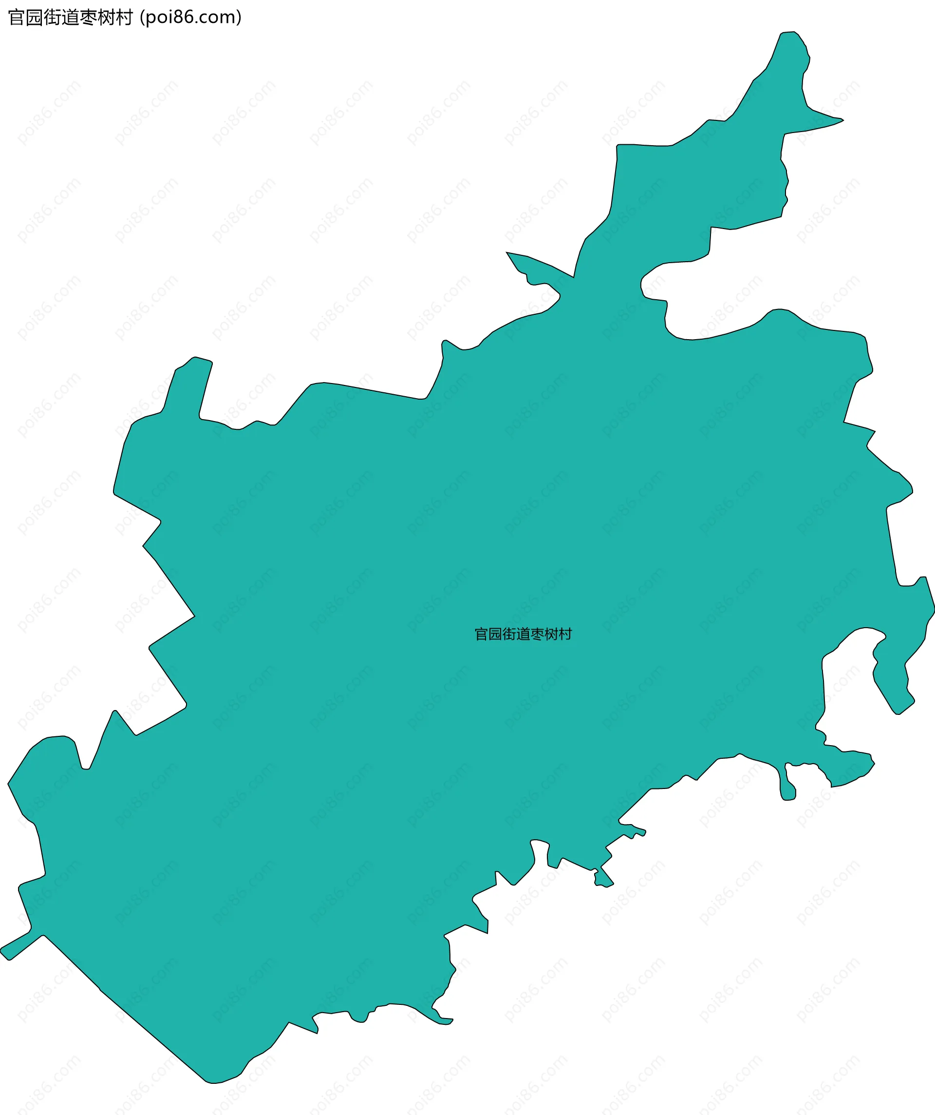 官园街道枣树村边界地图