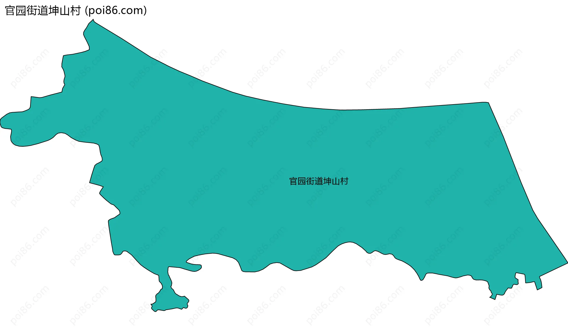 官园街道坤山村边界地图