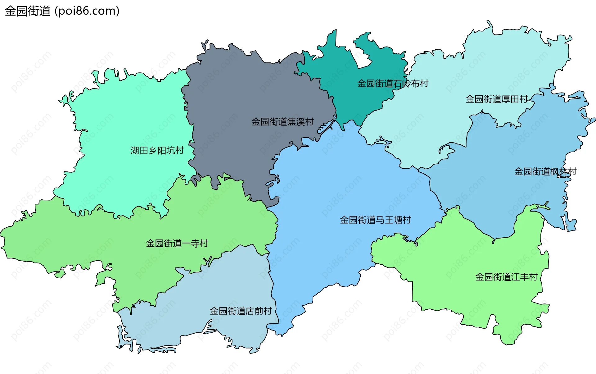 金园街道边界地图(五级行政区划)