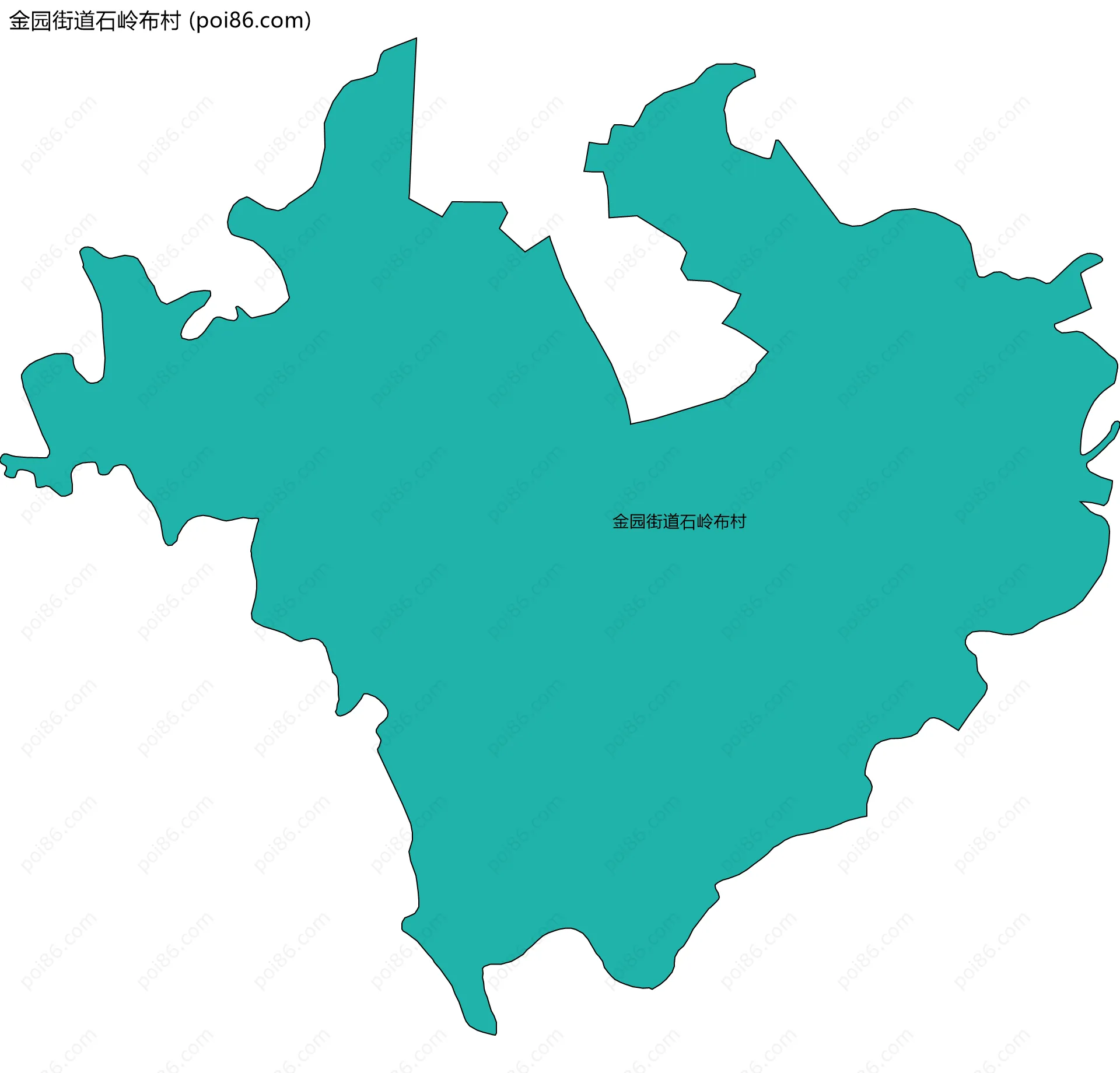 金园街道石岭布村边界地图