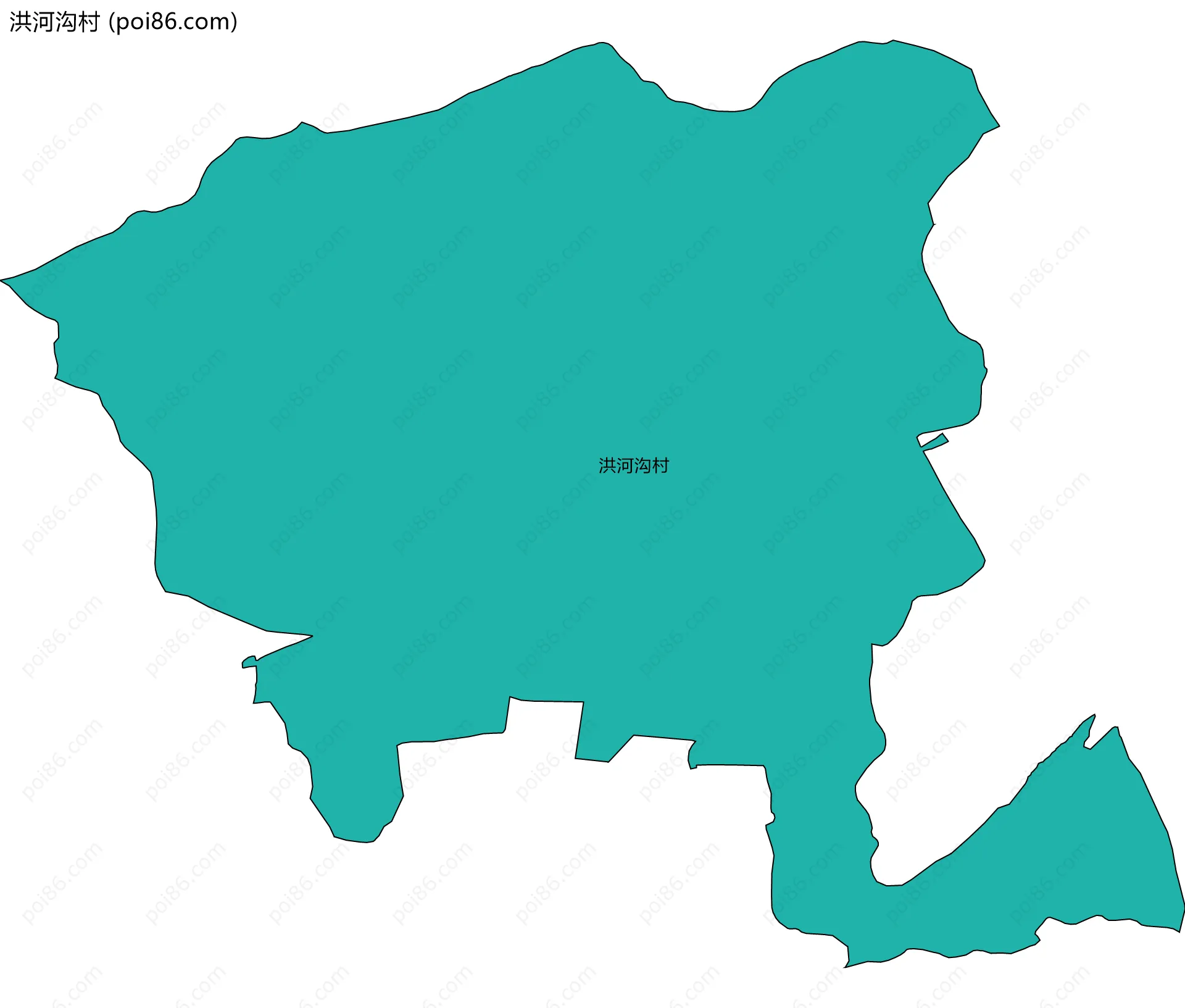 洪河沟村边界地图