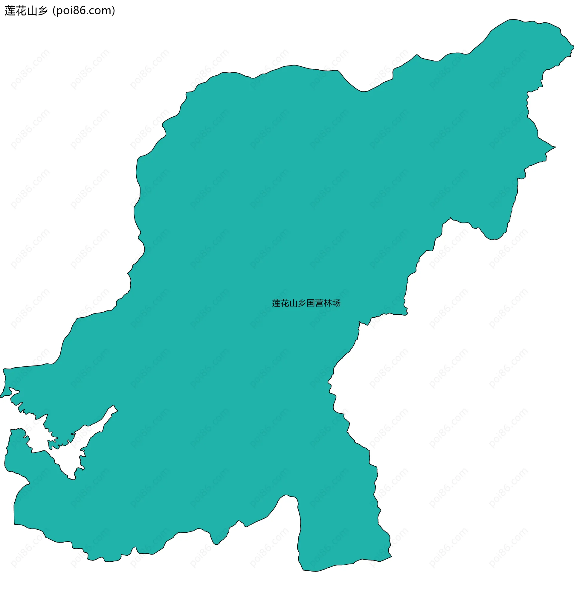 莲花山乡边界地图(五级行政区划)
