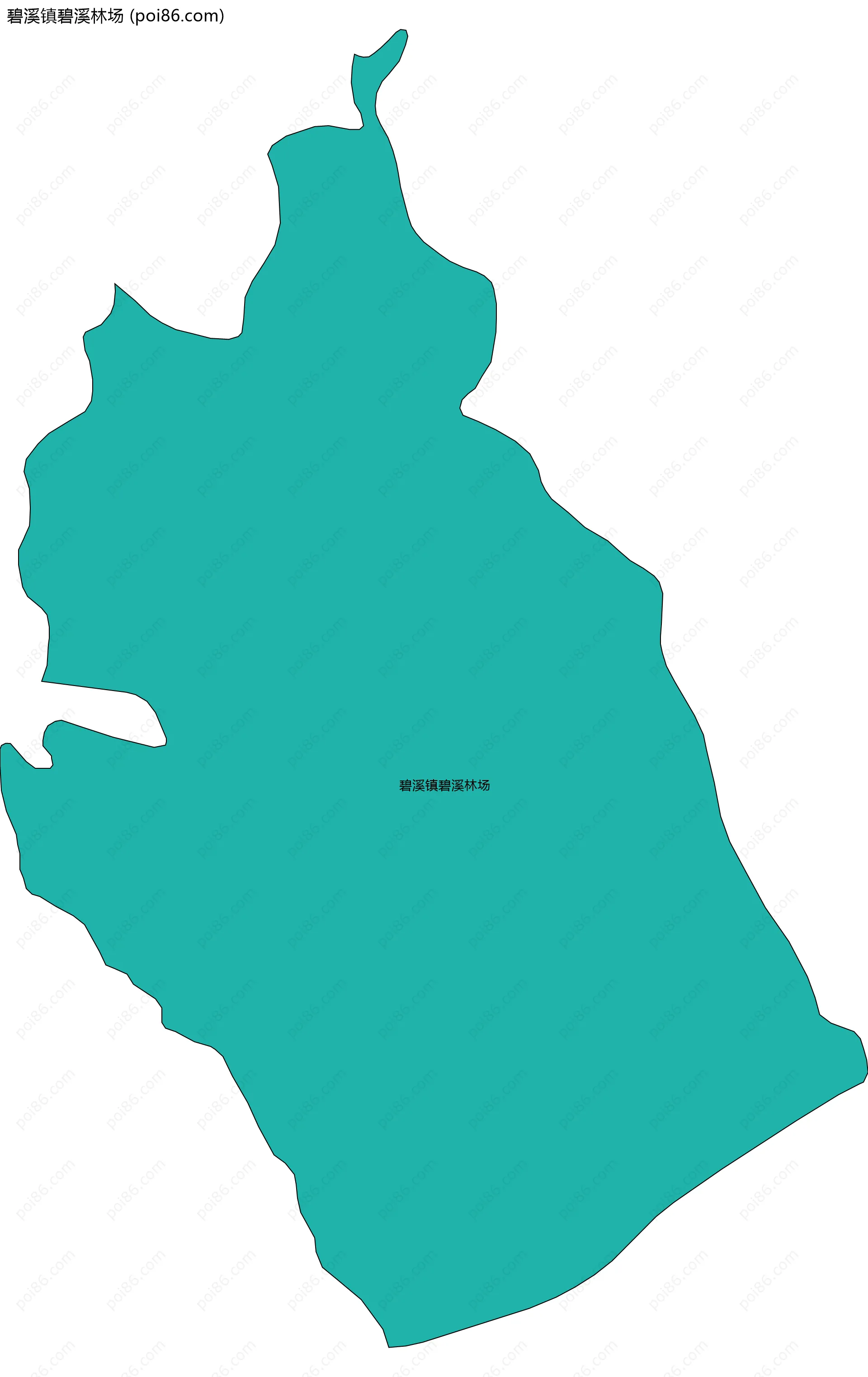 碧溪镇碧溪林场边界地图(五级行政区划)