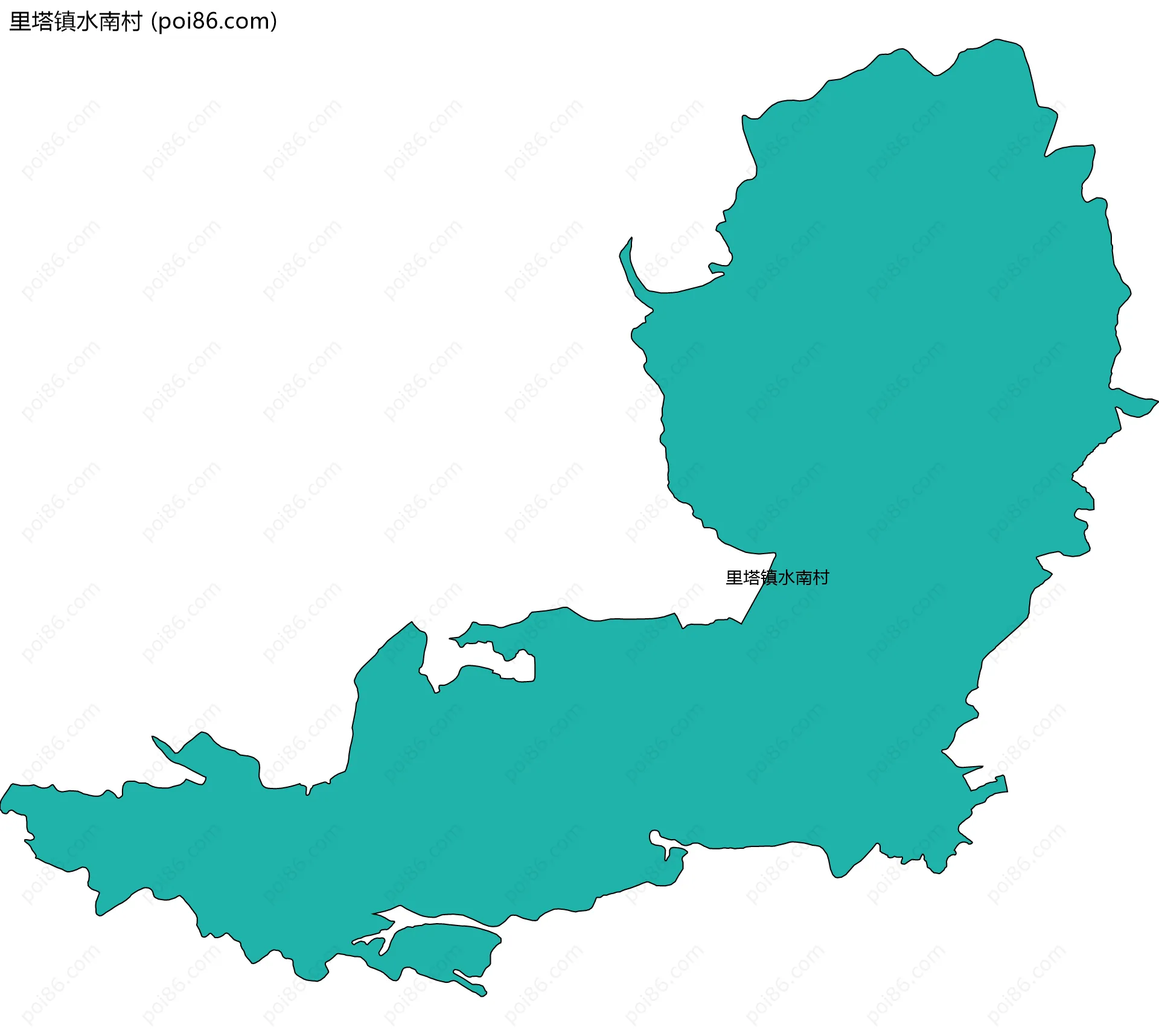 里塔镇水南村边界地图