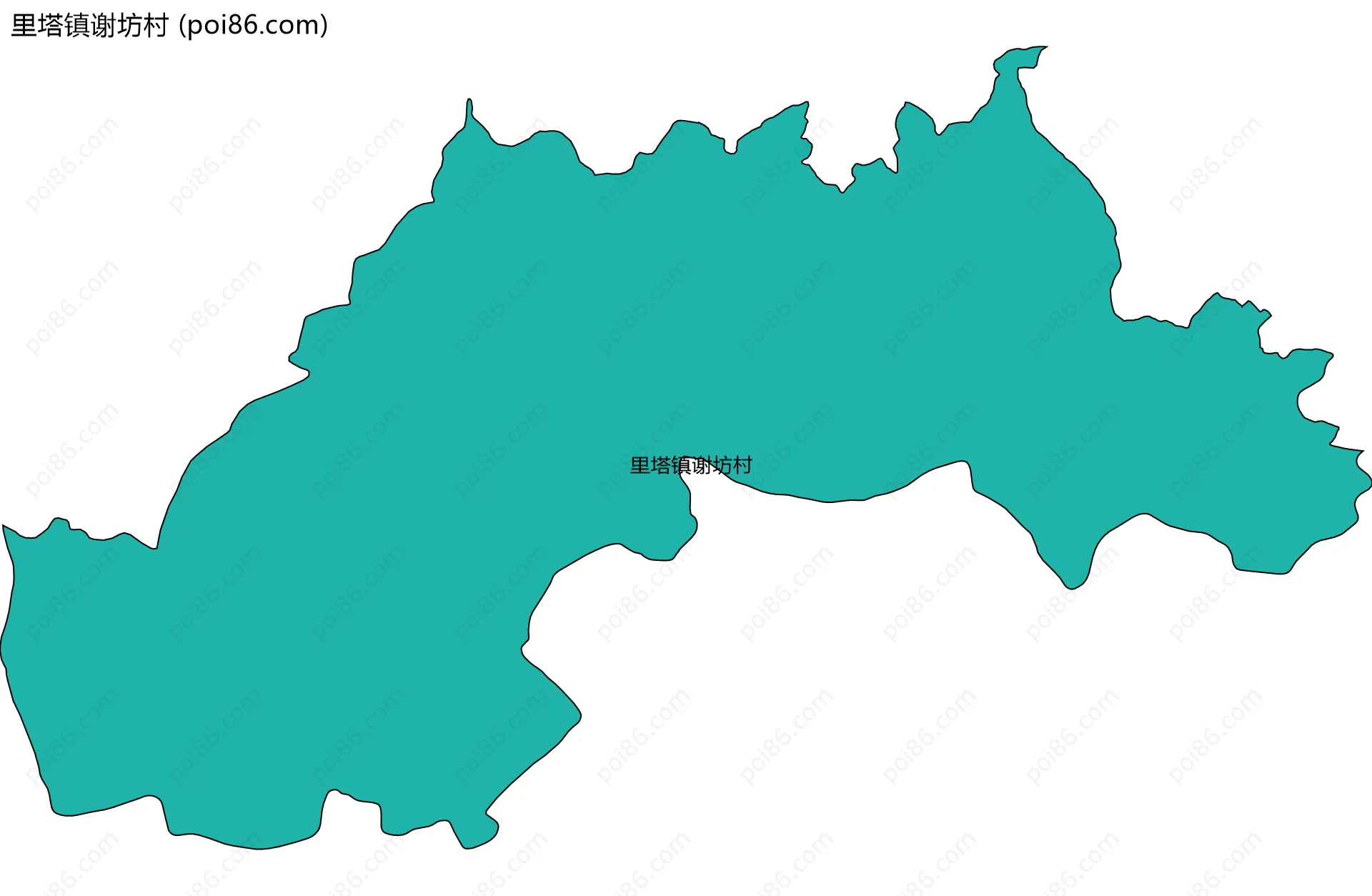 里塔镇谢坊村边界地图
