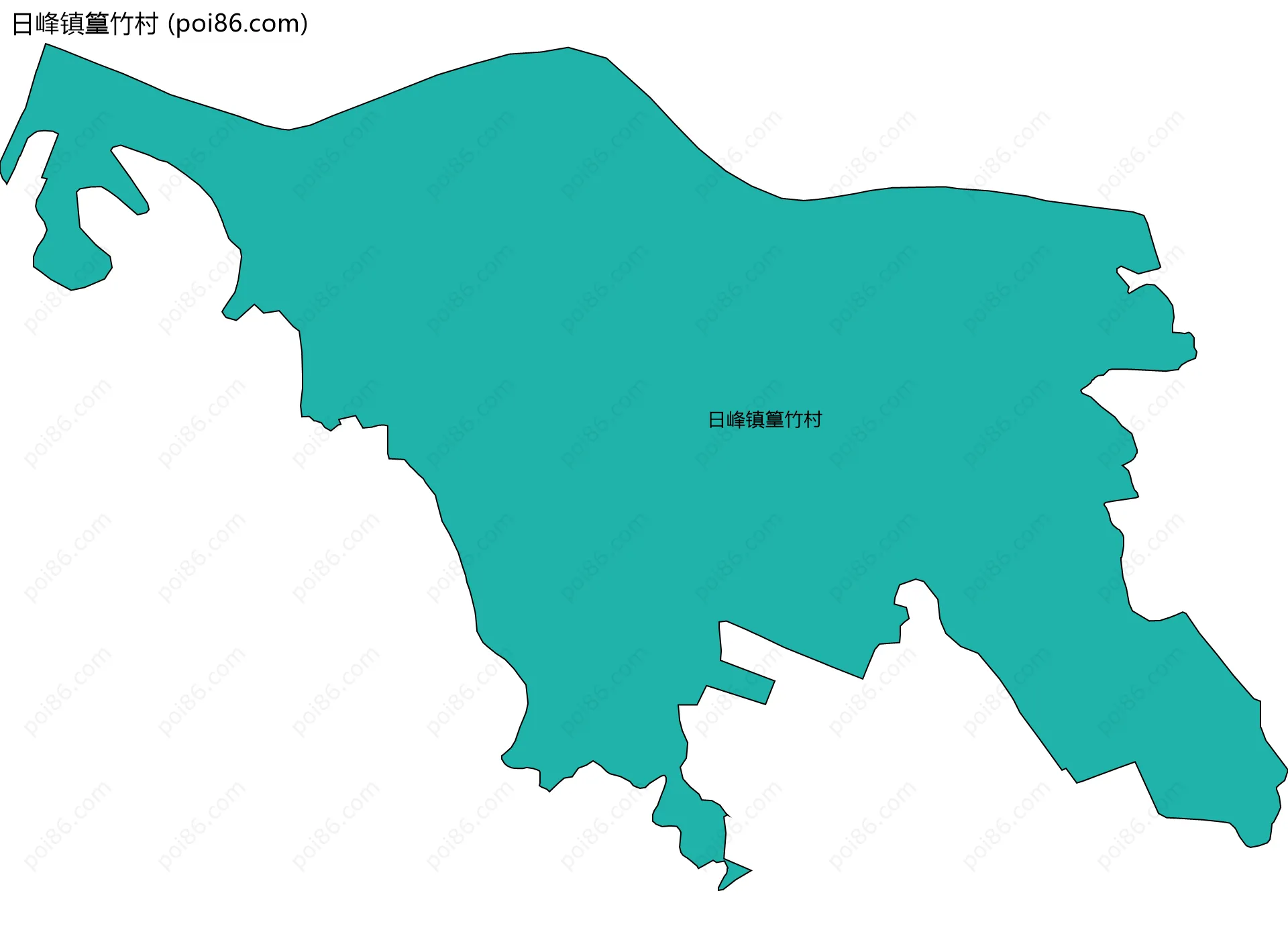 日峰镇篁竹村边界地图