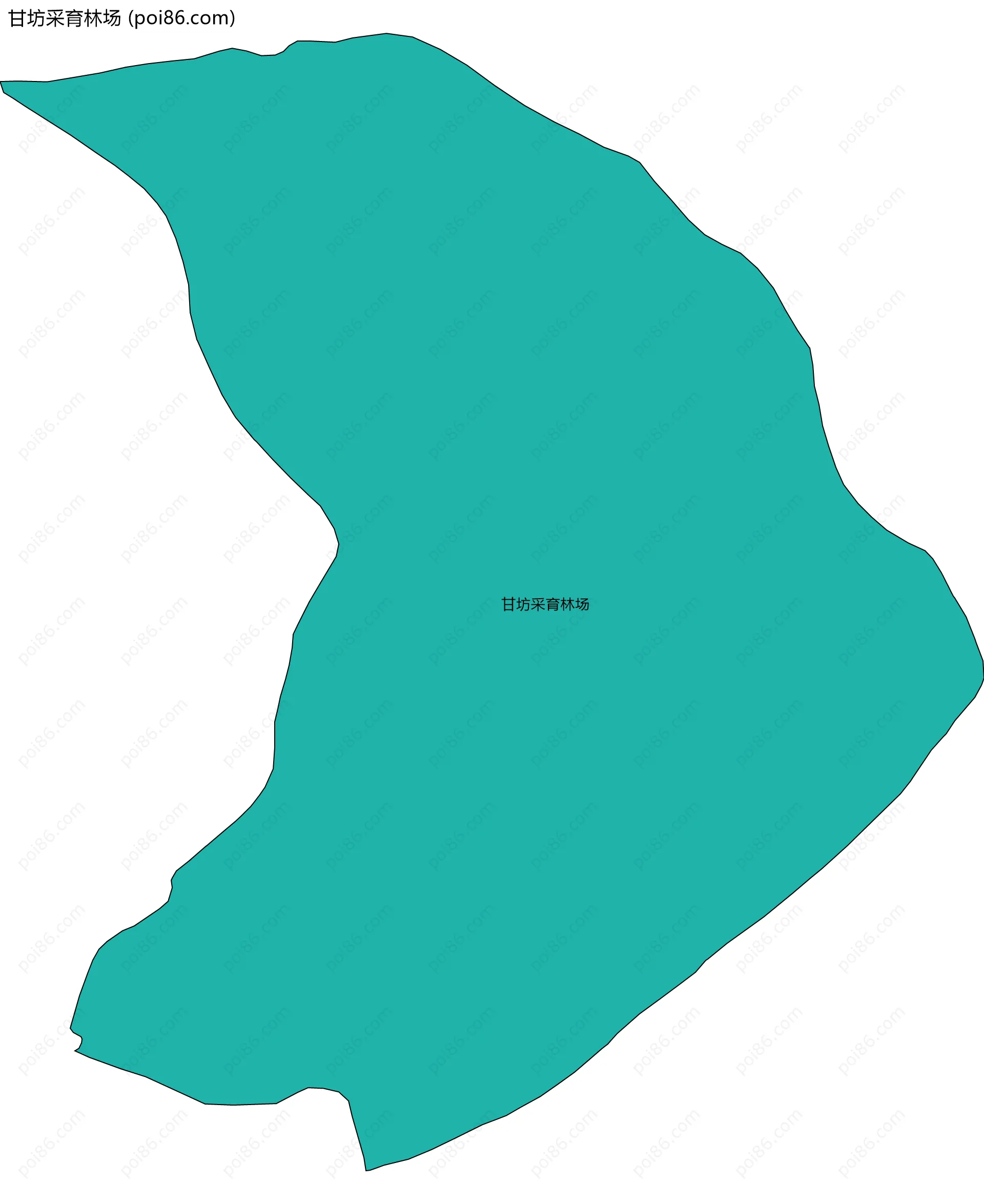 甘坊采育林场边界地图(五级行政区划)