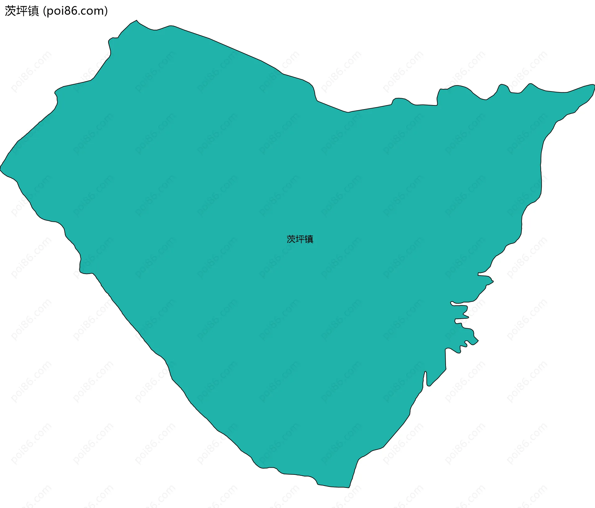 茨坪镇边界地图(五级行政区划)