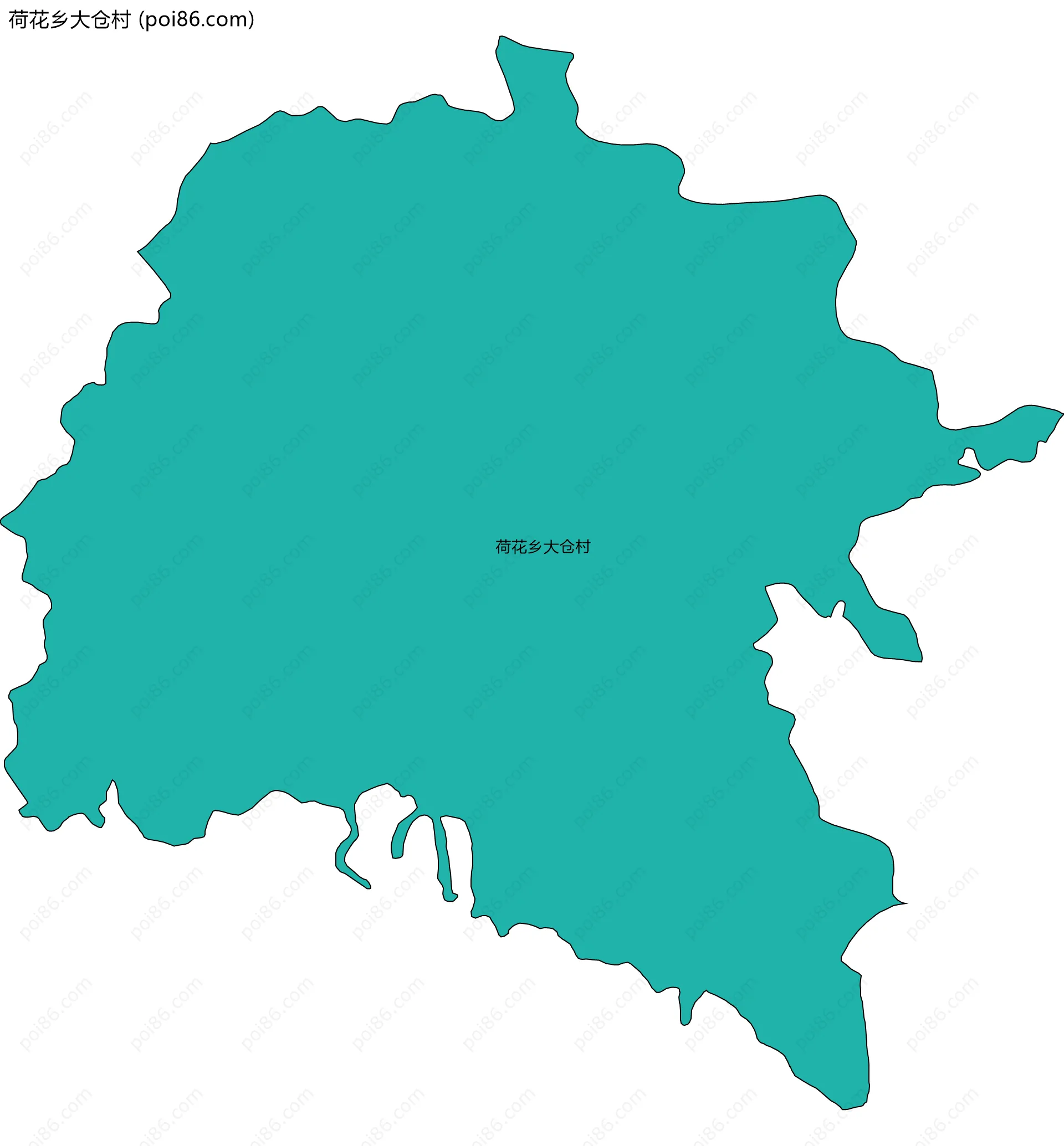 荷花乡大仓村边界地图