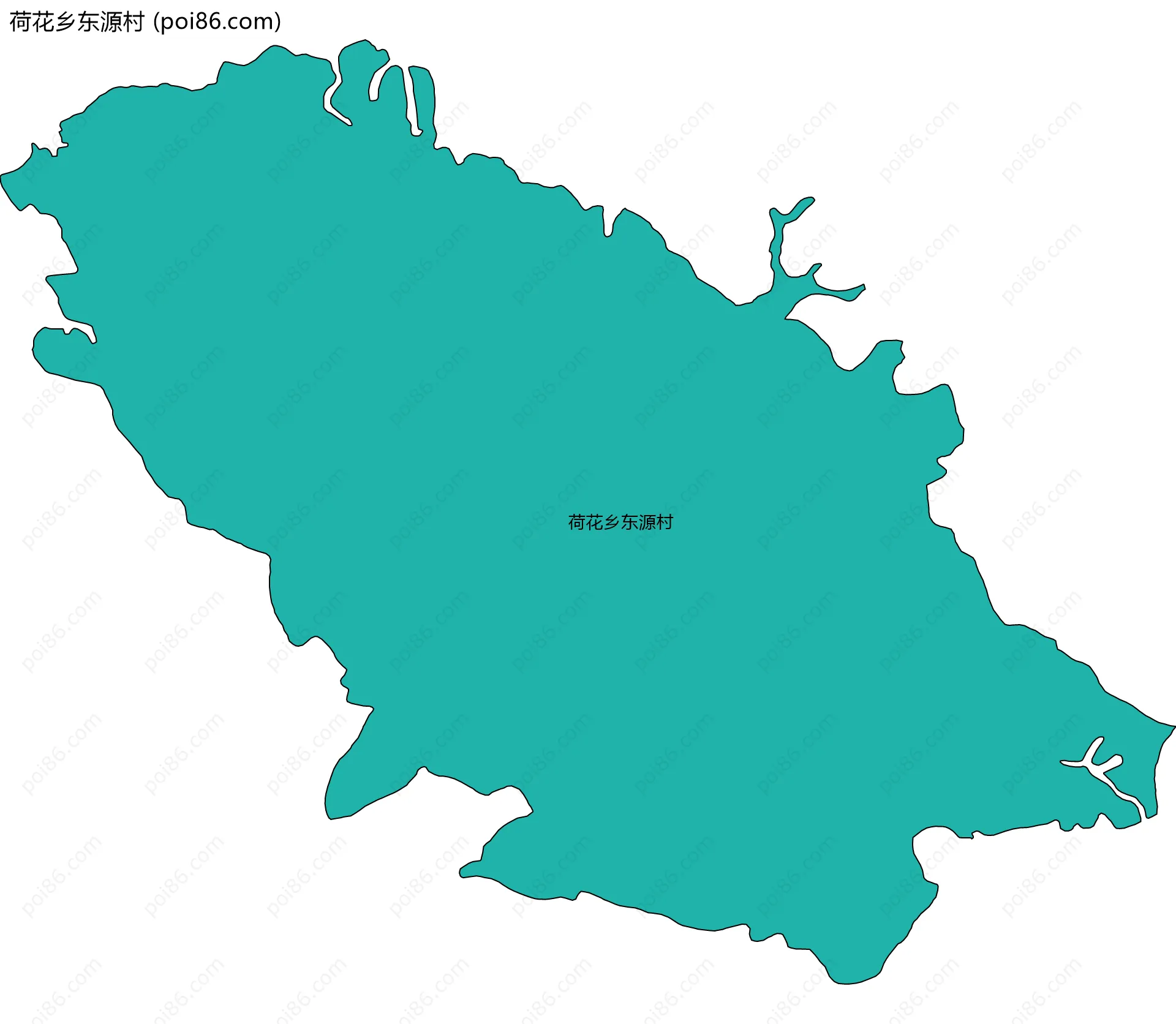 荷花乡东源村边界地图