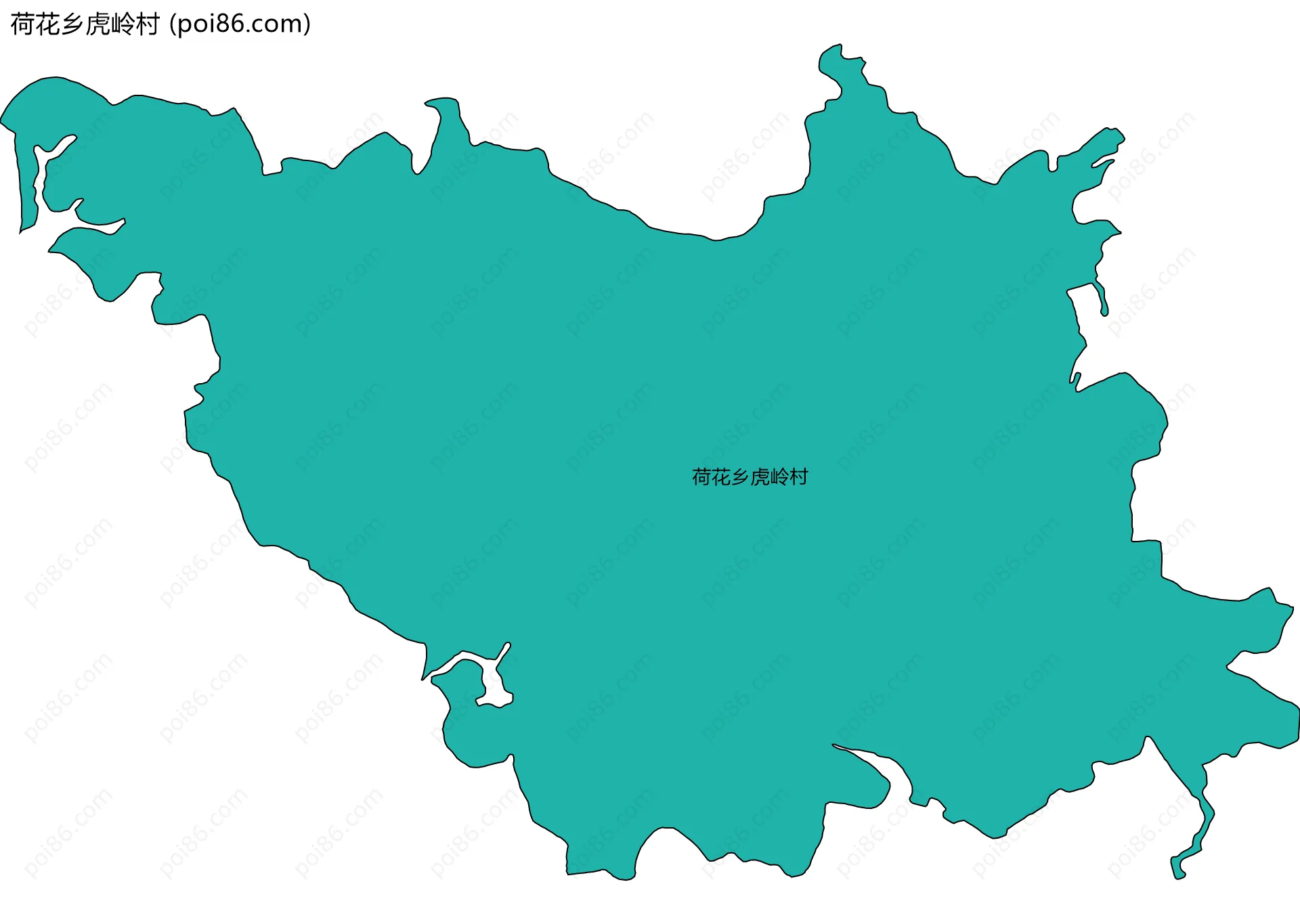荷花乡虎岭村边界地图
