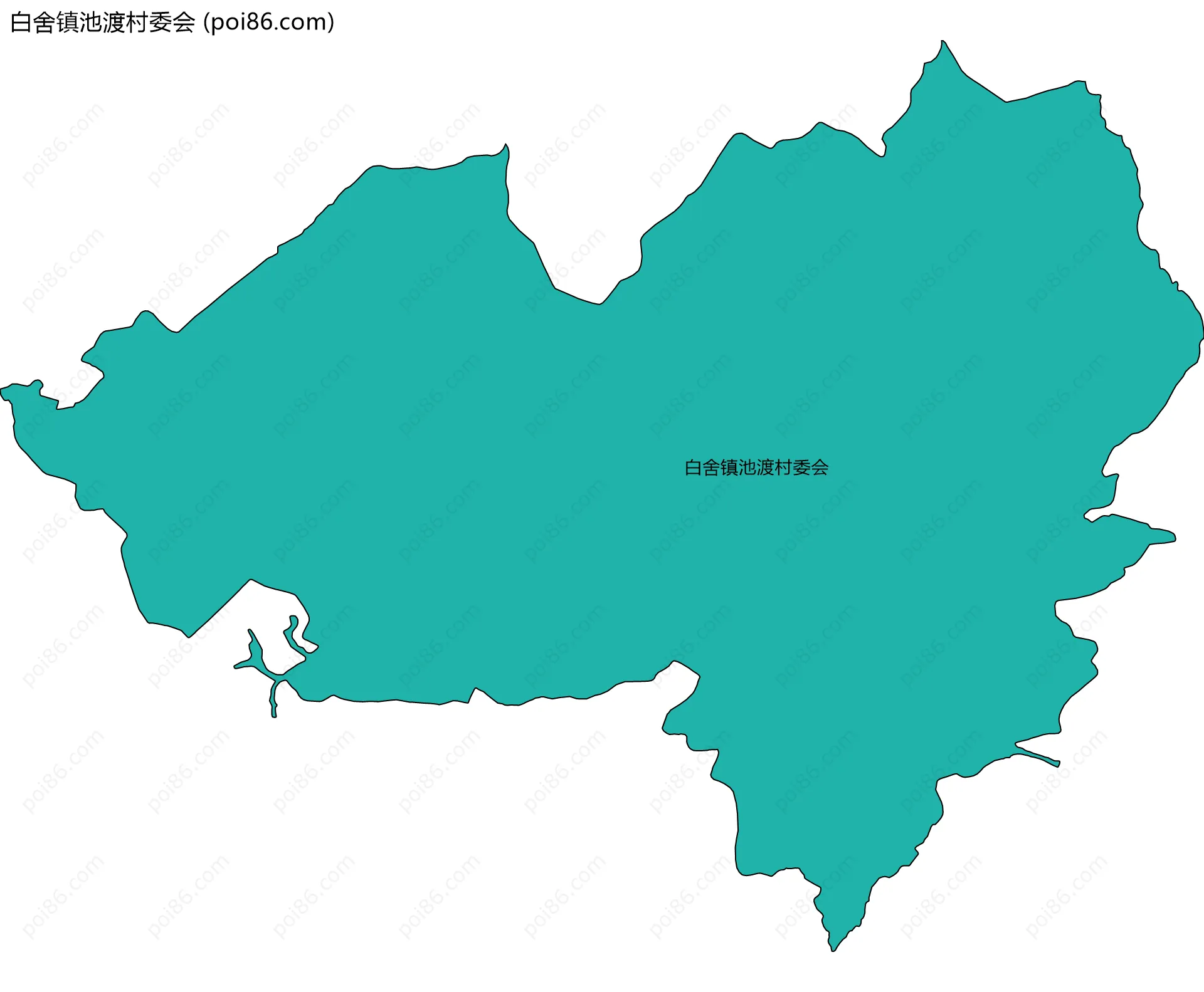 白舍镇池渡村委会边界地图