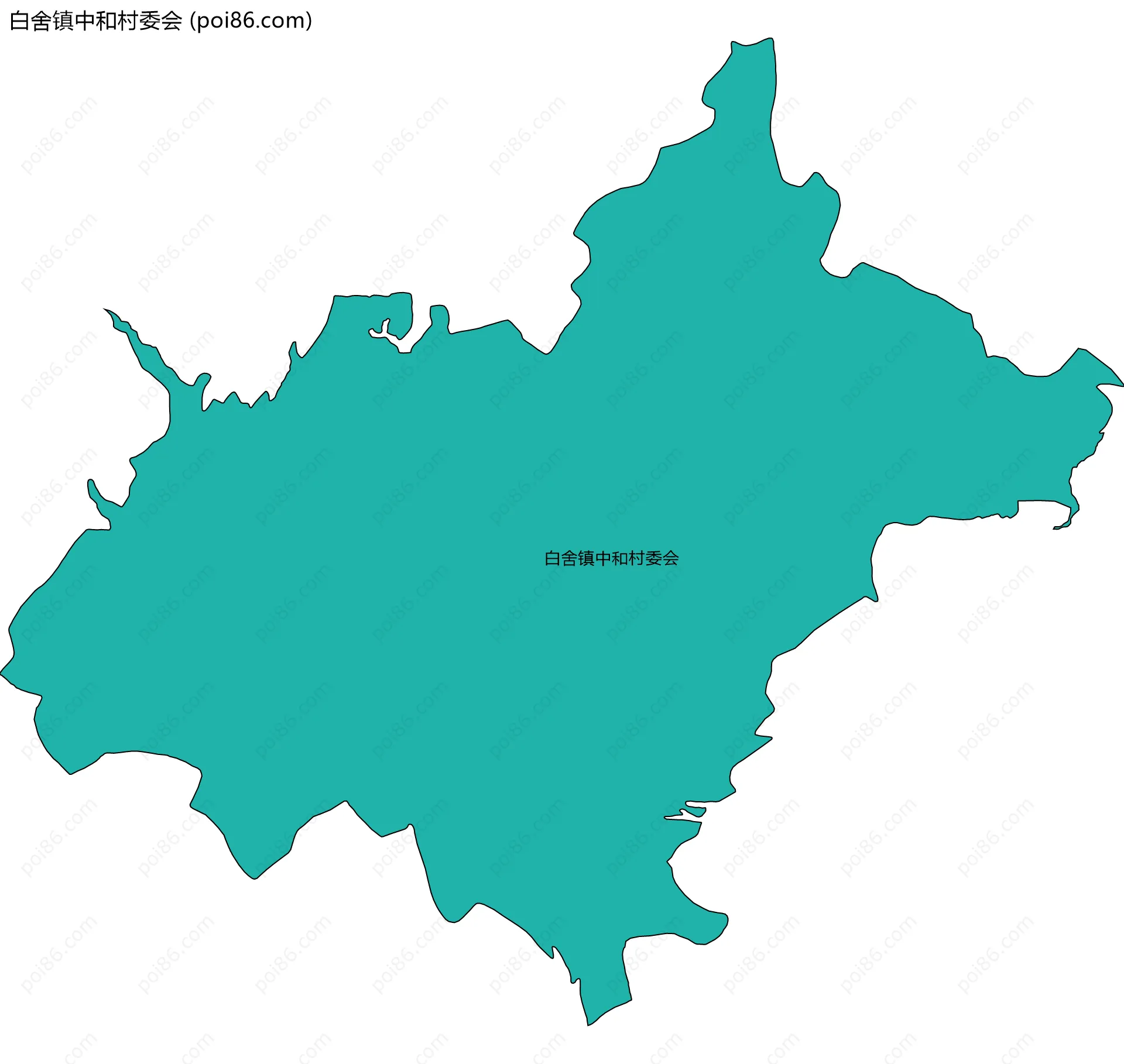 白舍镇中和村委会边界地图