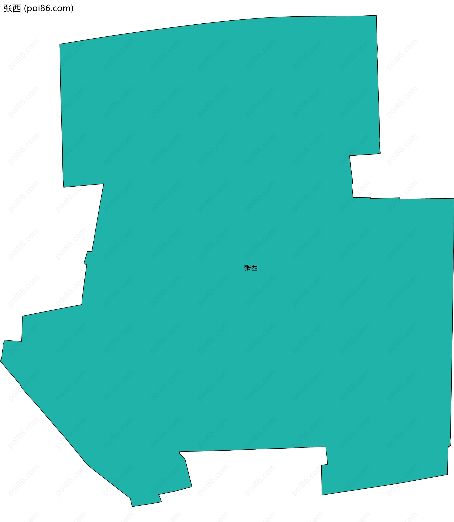 张西边界地图