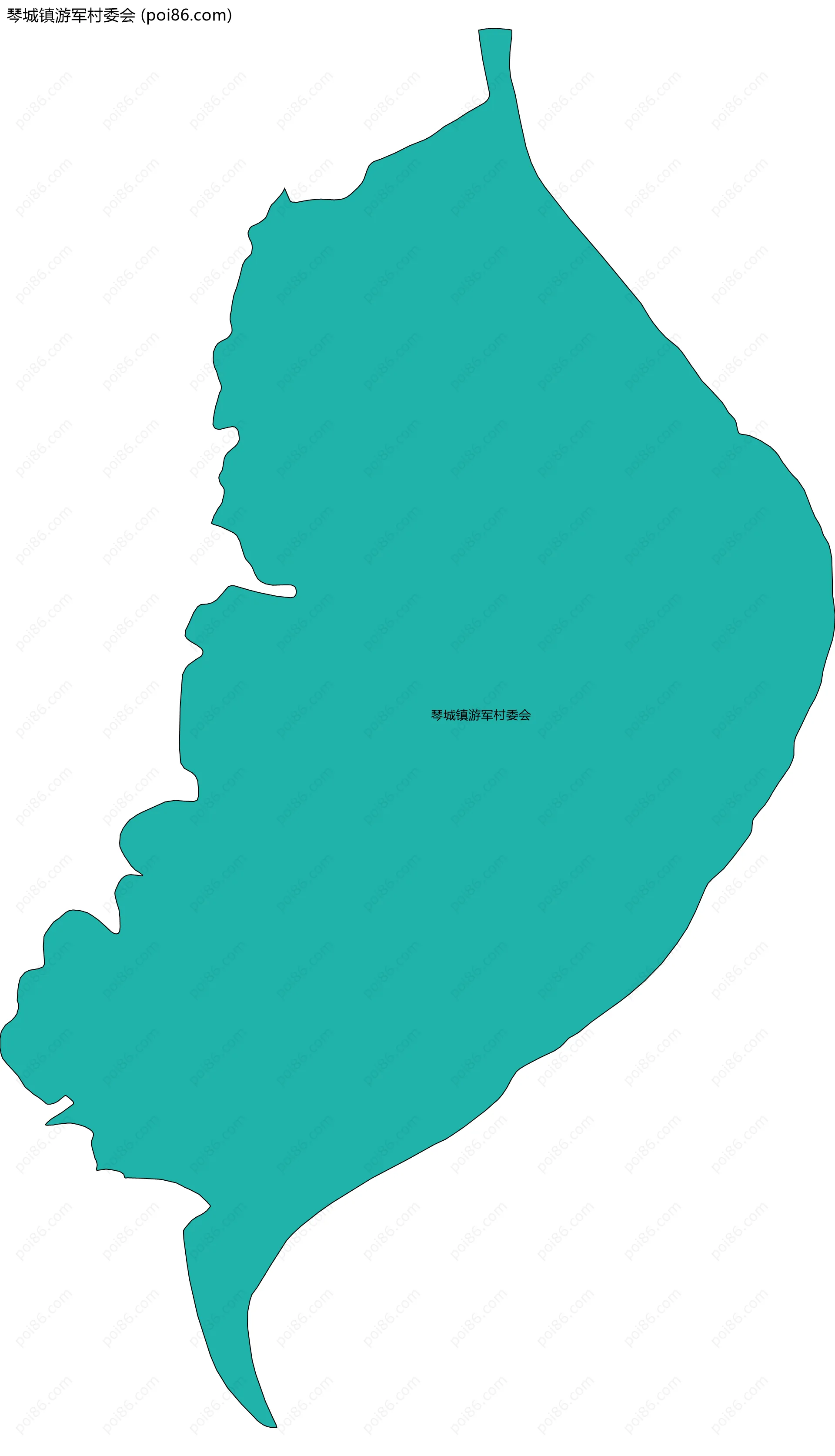 琴城镇游军村委会边界地图