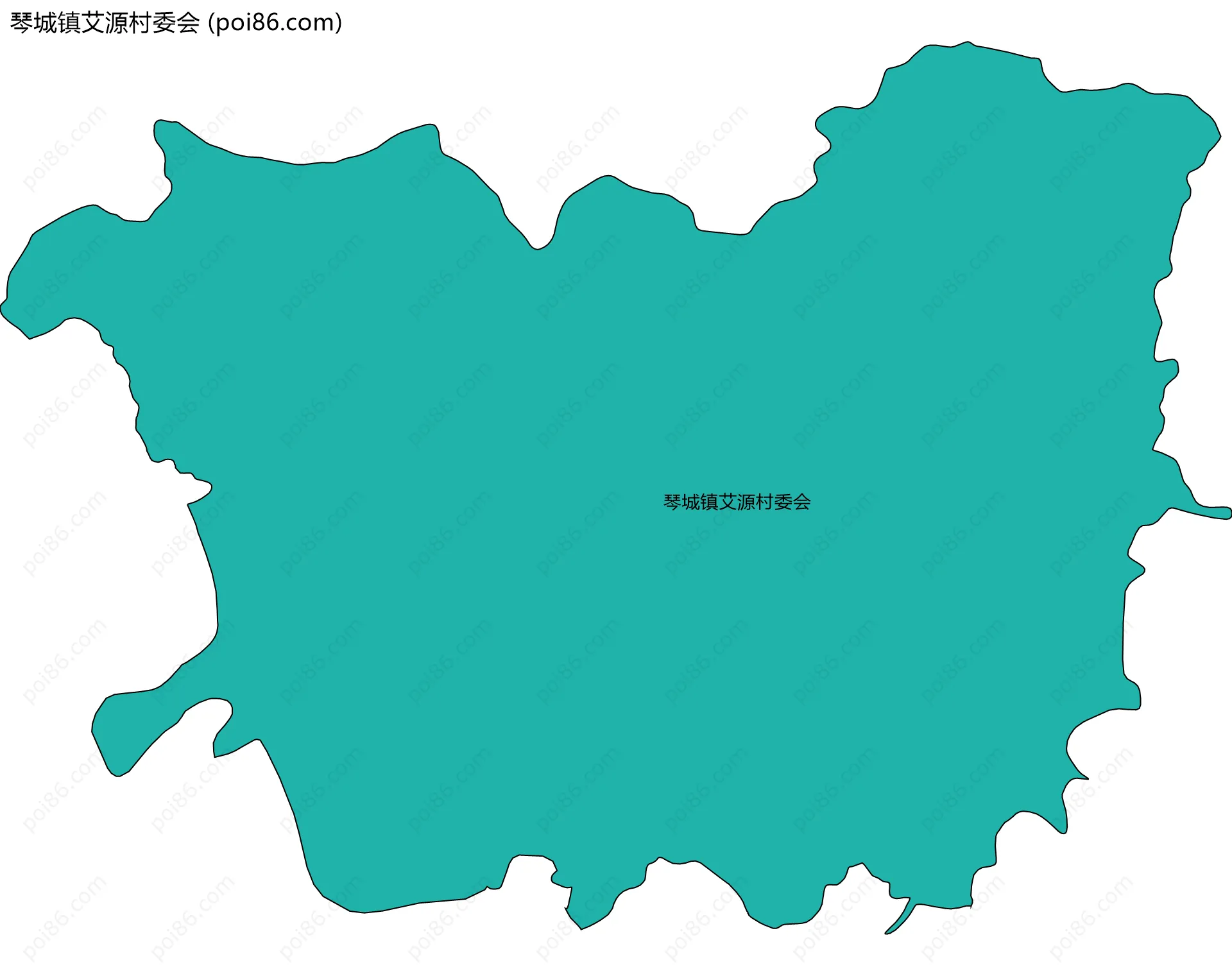 琴城镇艾源村委会边界地图