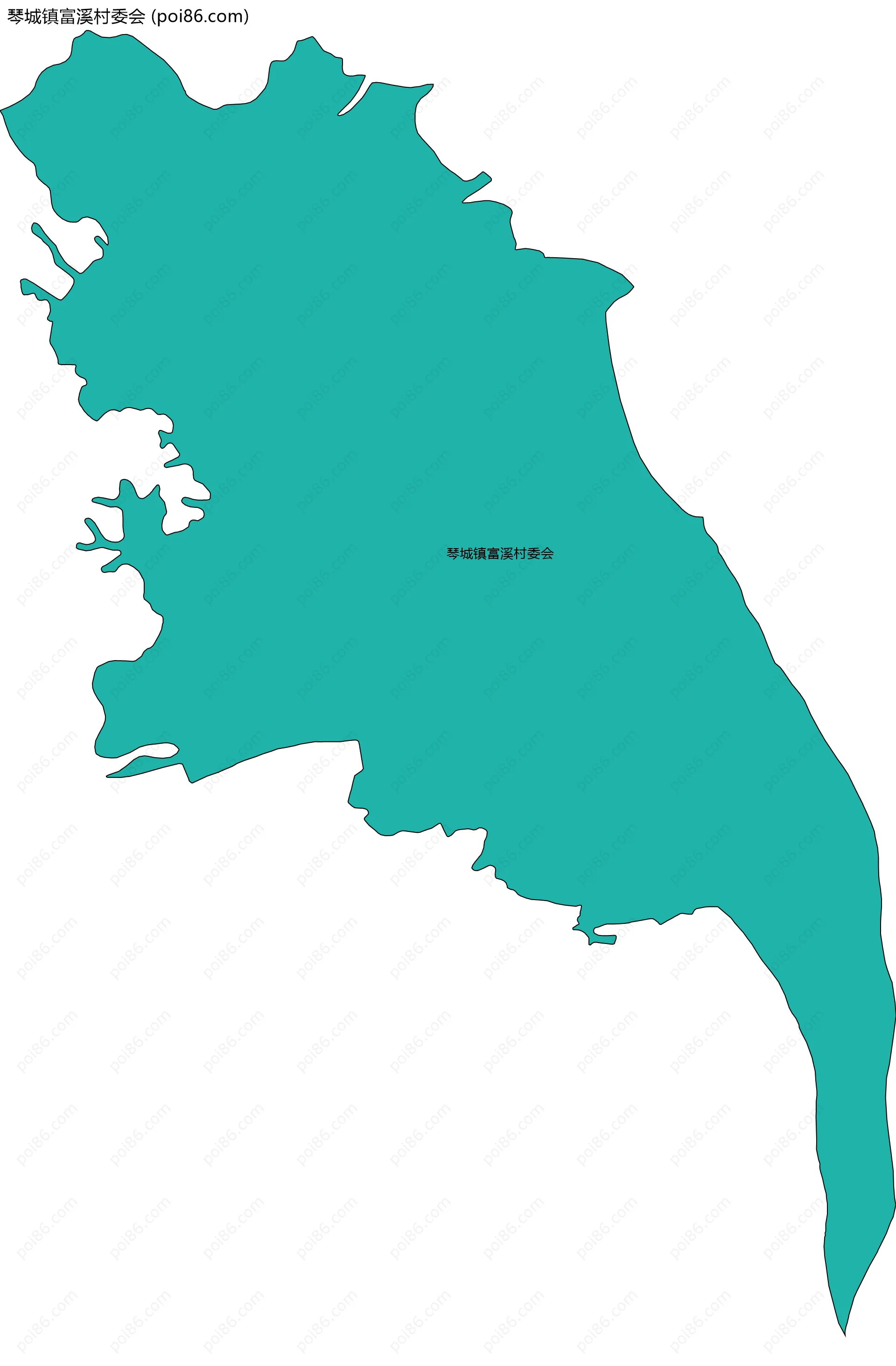 琴城镇富溪村委会边界地图