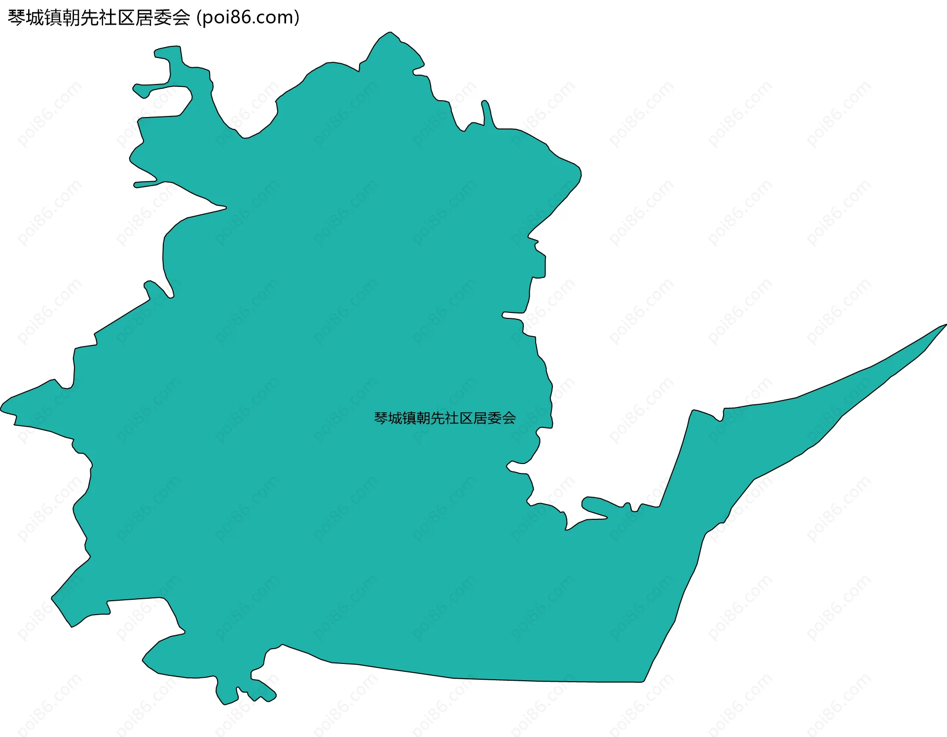 琴城镇朝先社区居委会边界地图