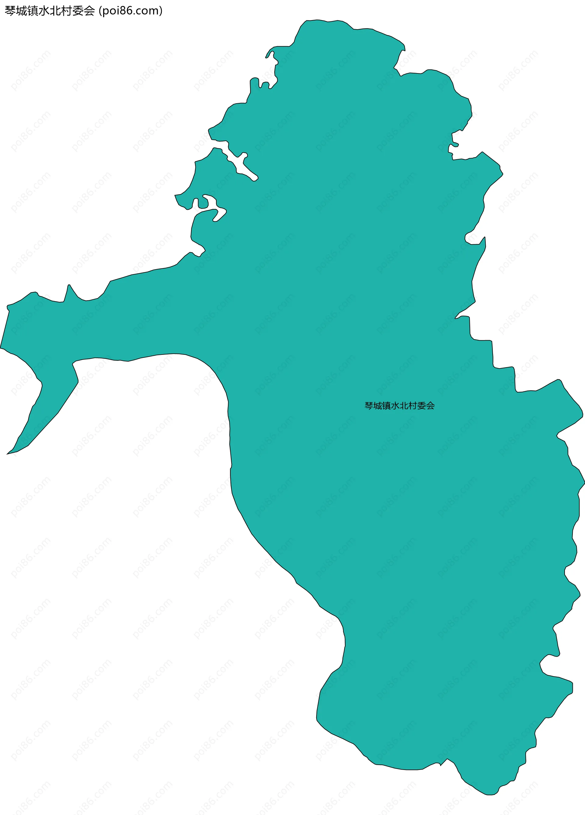 琴城镇水北村委会边界地图