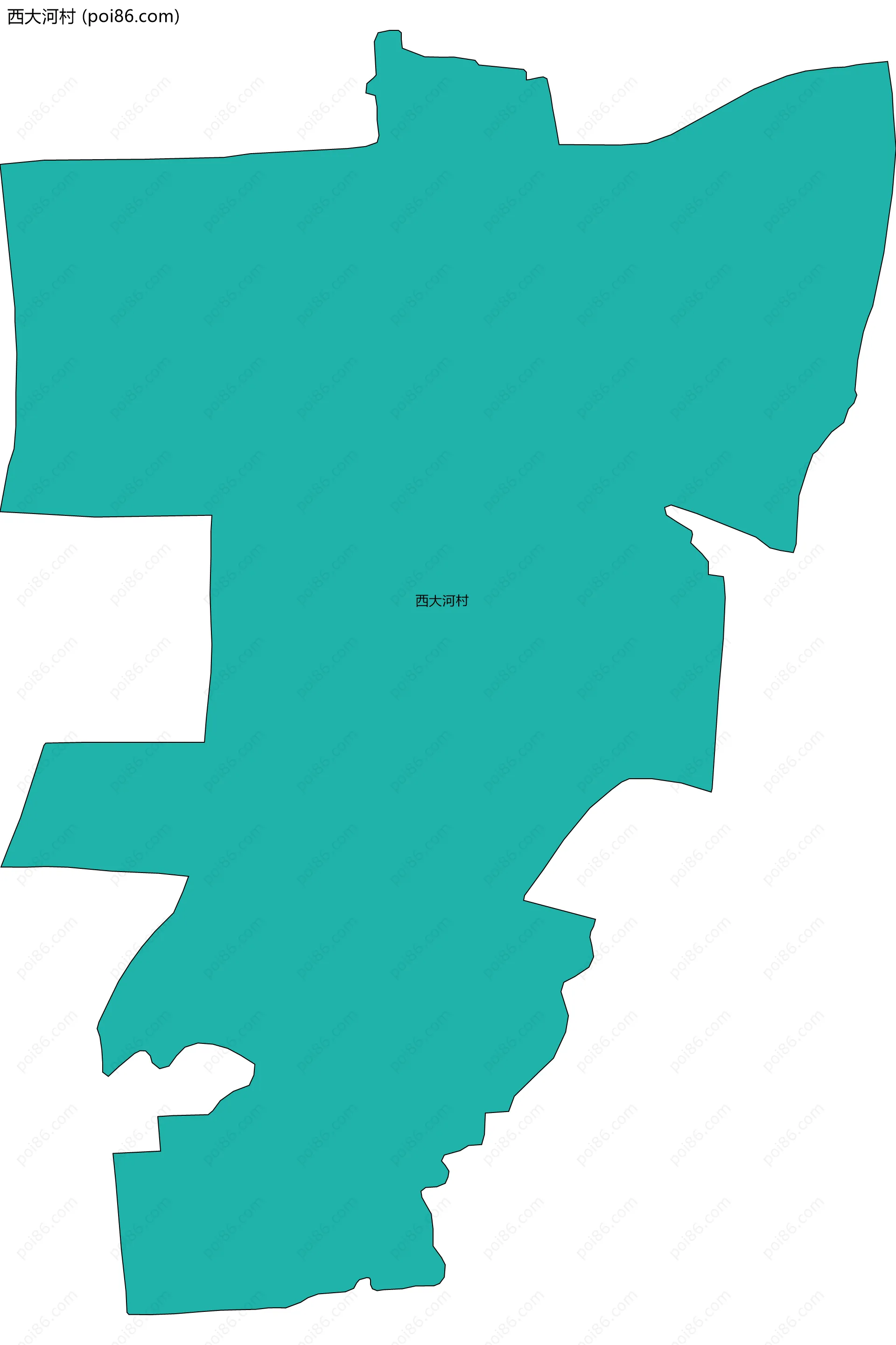 西大河村边界地图