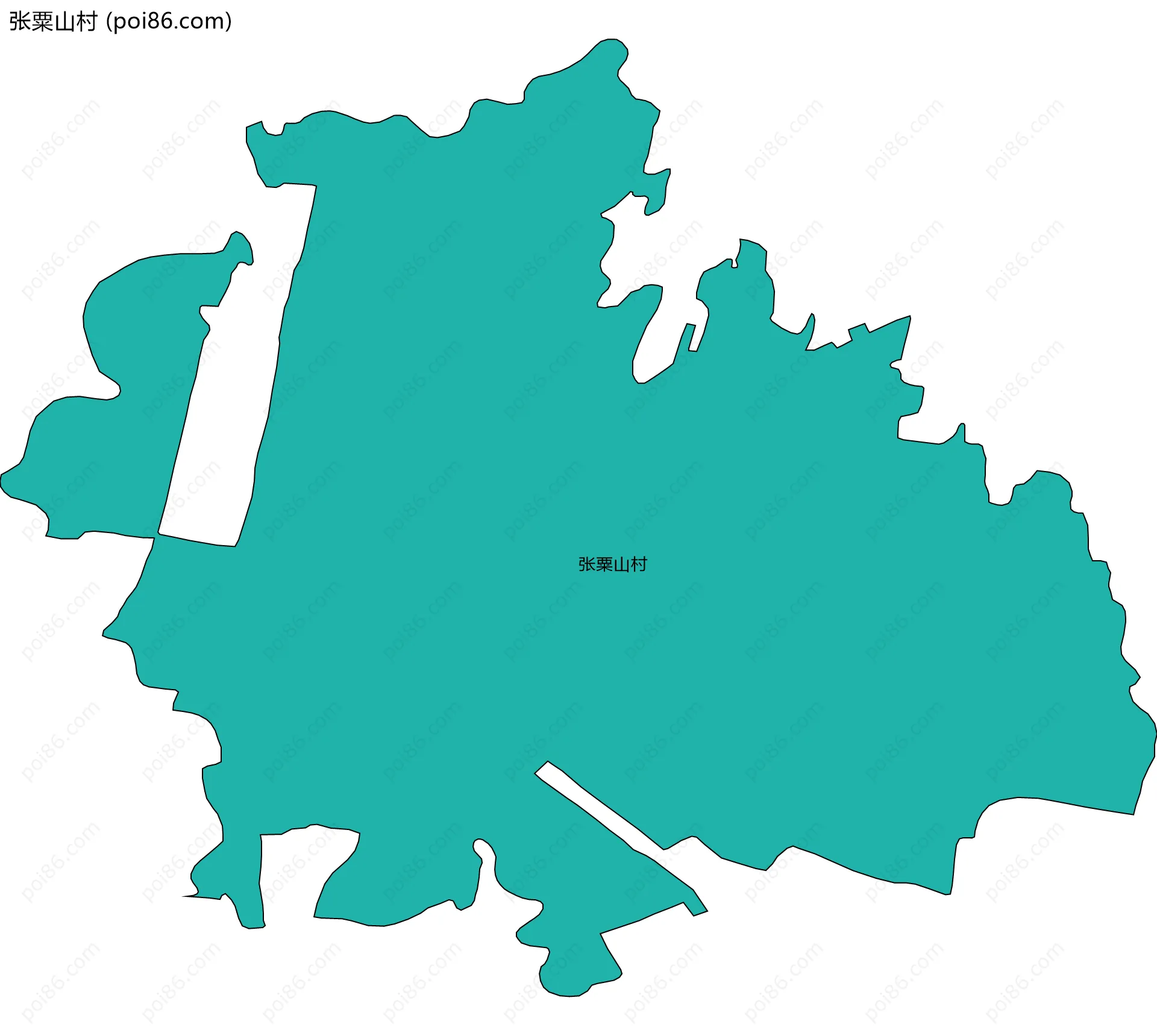 张粟山村边界地图