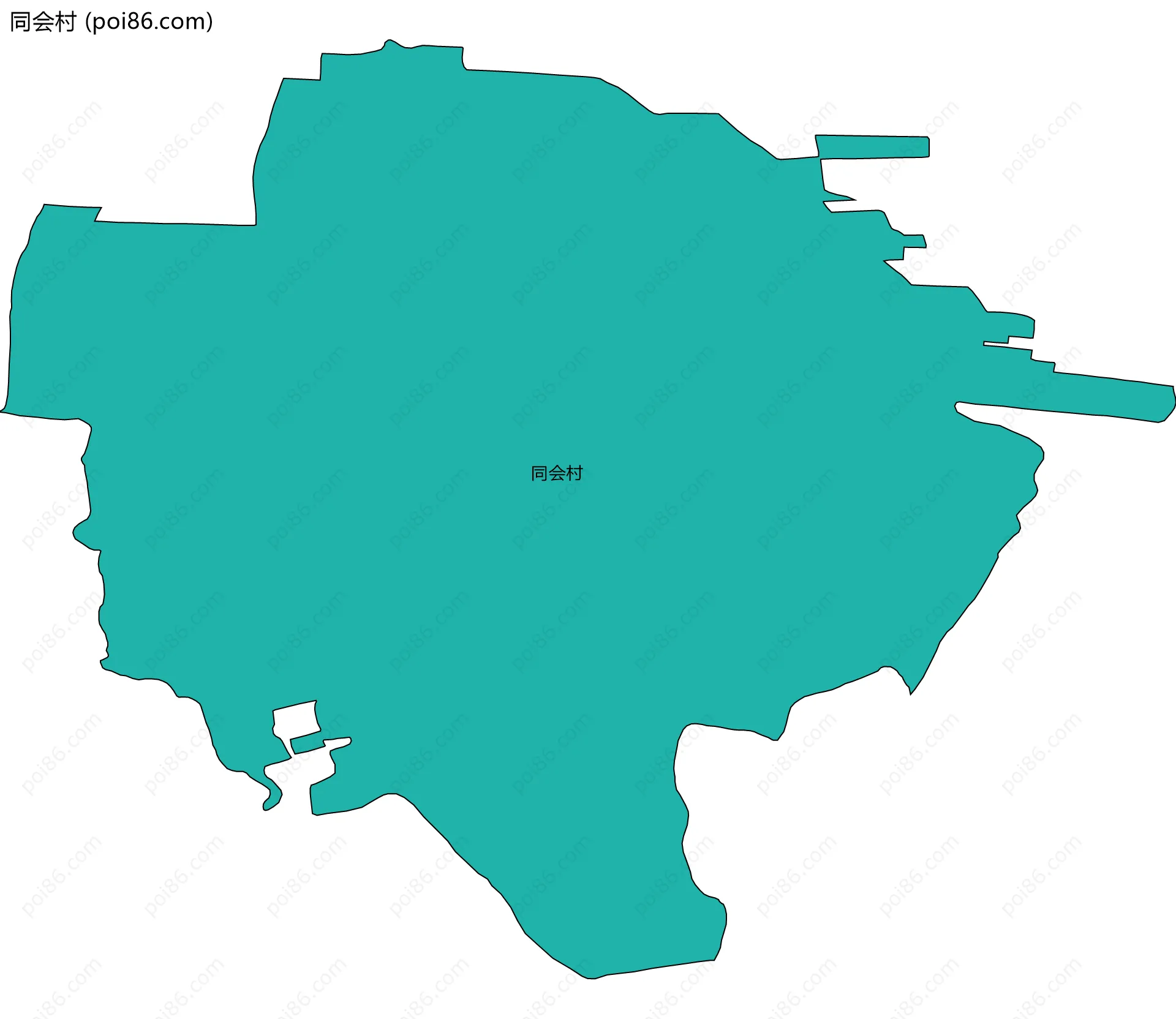 同会村边界地图