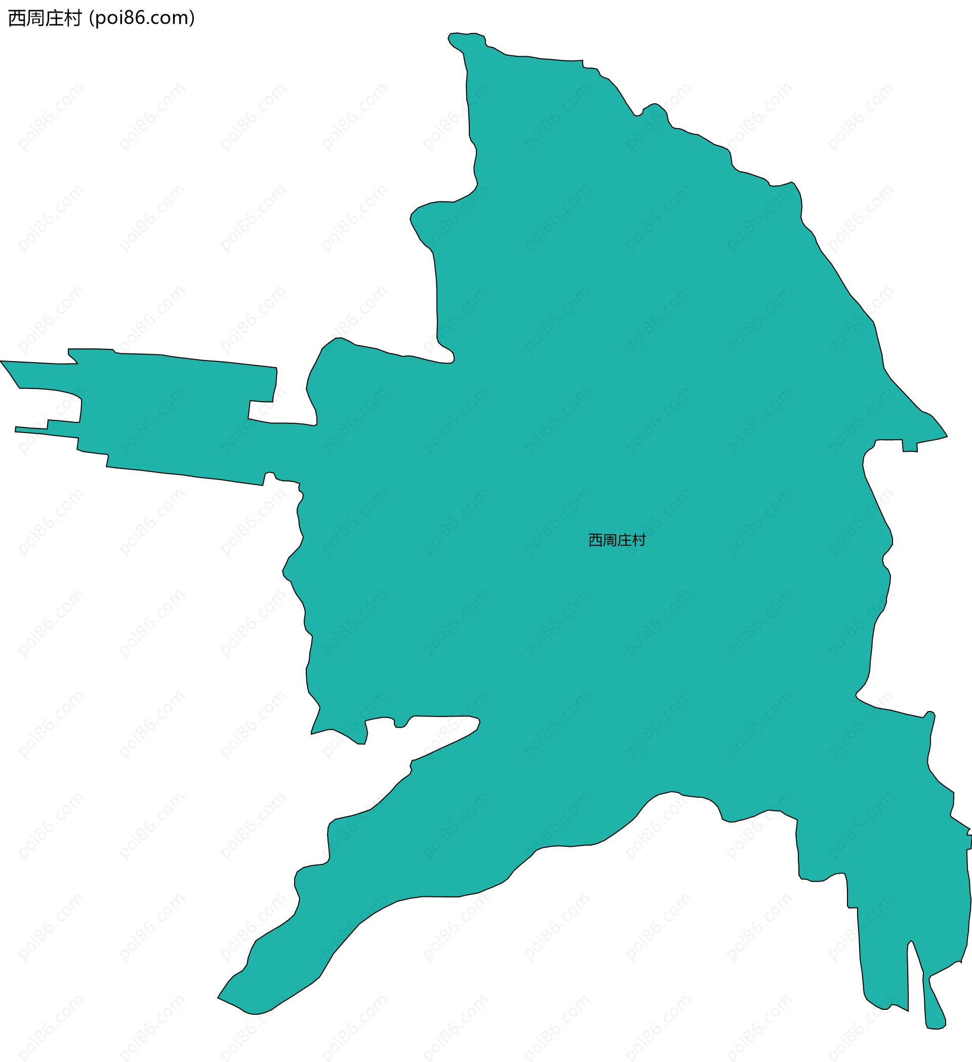 西周庄村边界地图