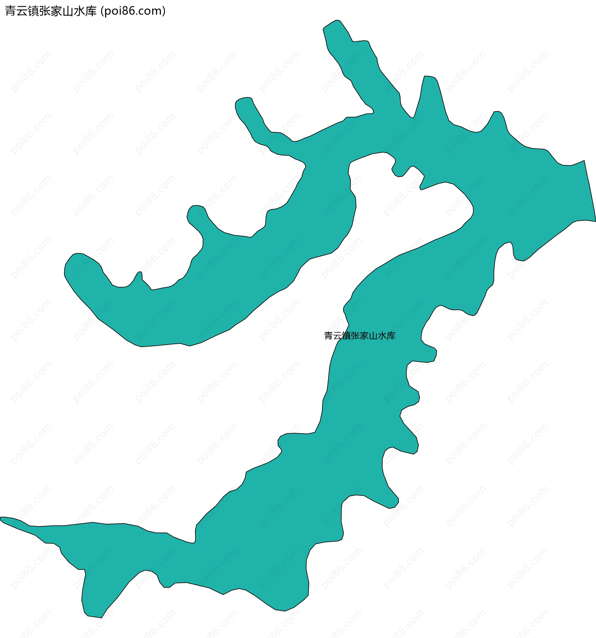 青云镇张家山水库边界地图