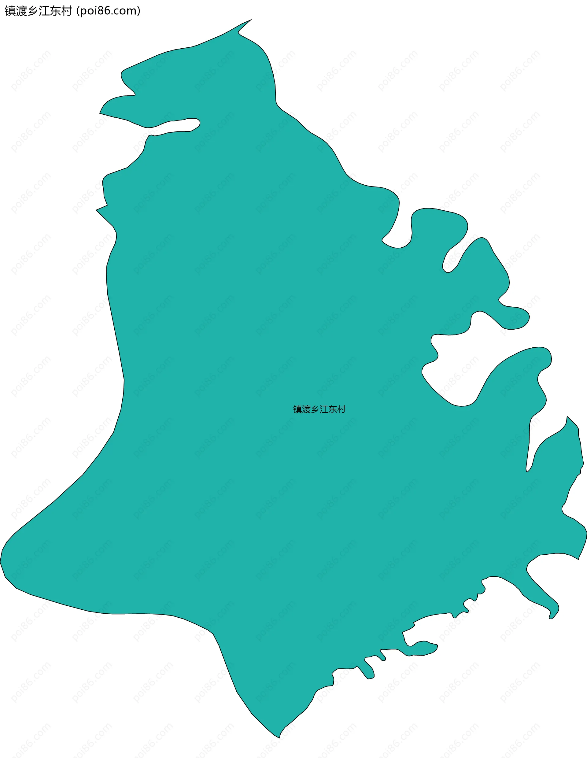 镇渡乡江东村边界地图