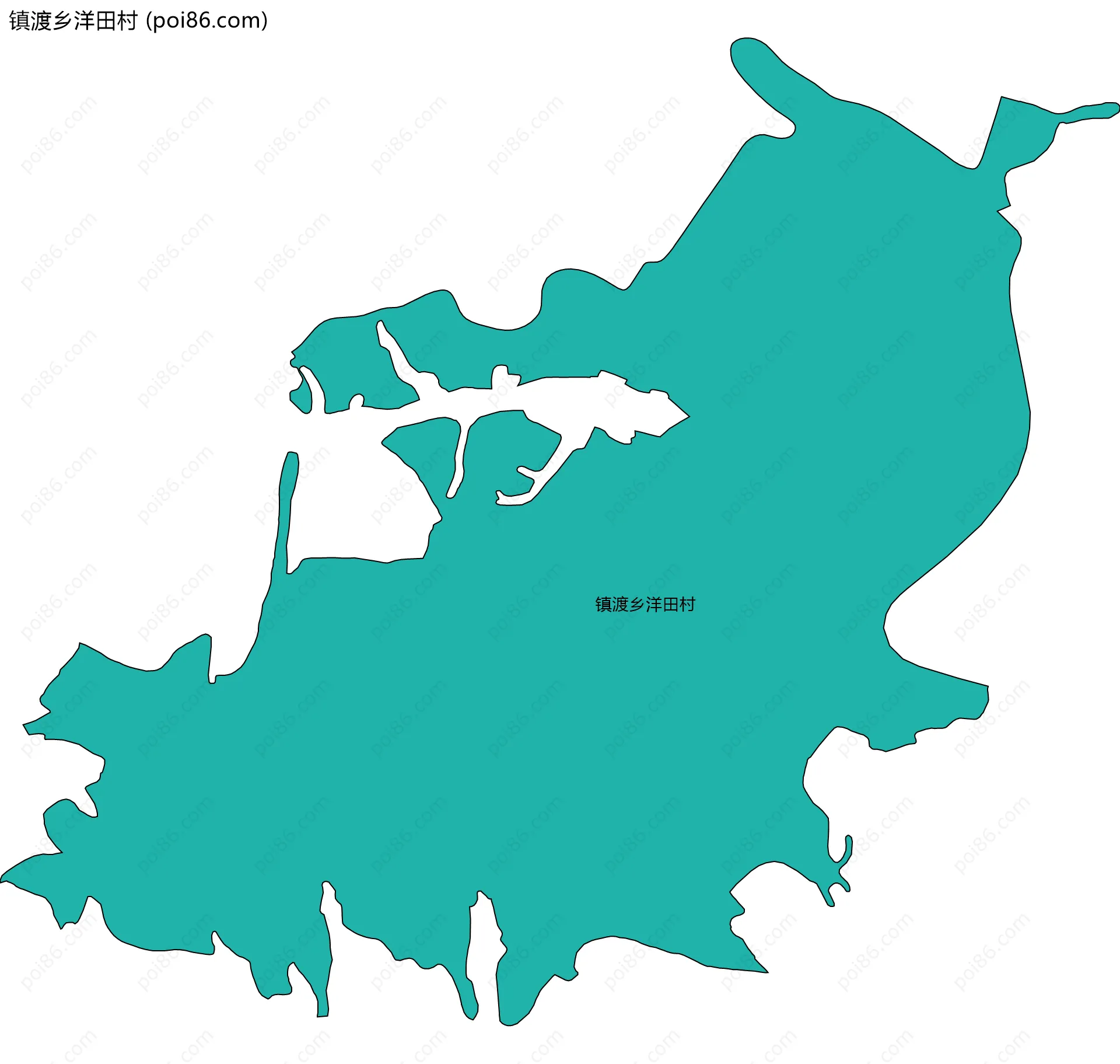 镇渡乡洋田村边界地图