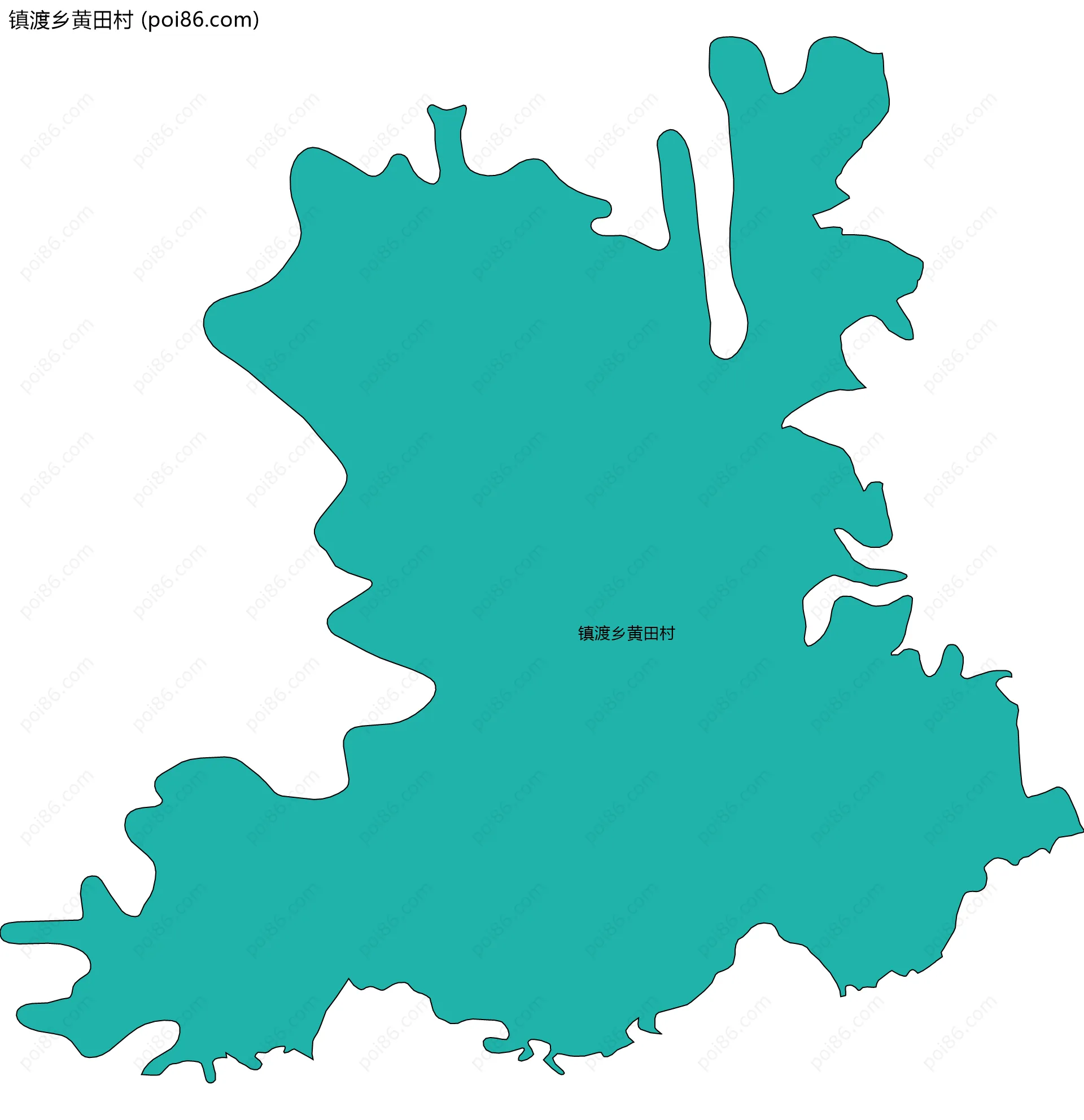 镇渡乡黄田村边界地图