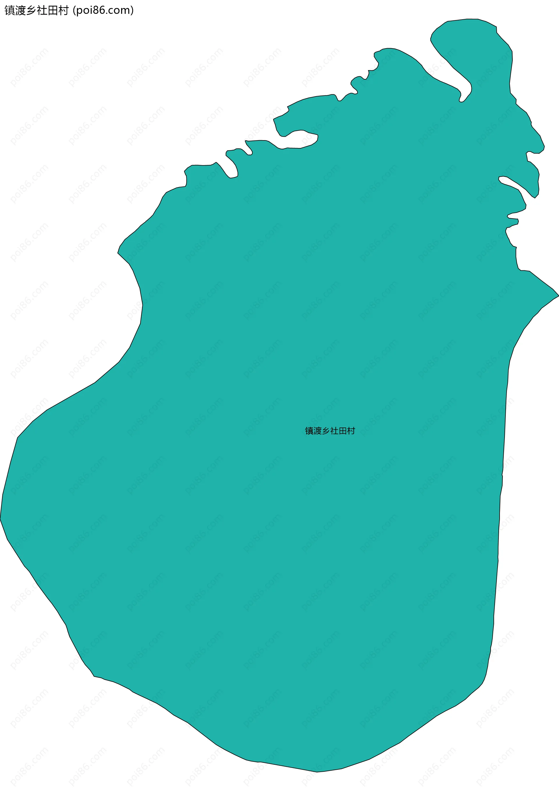 镇渡乡社田村边界地图