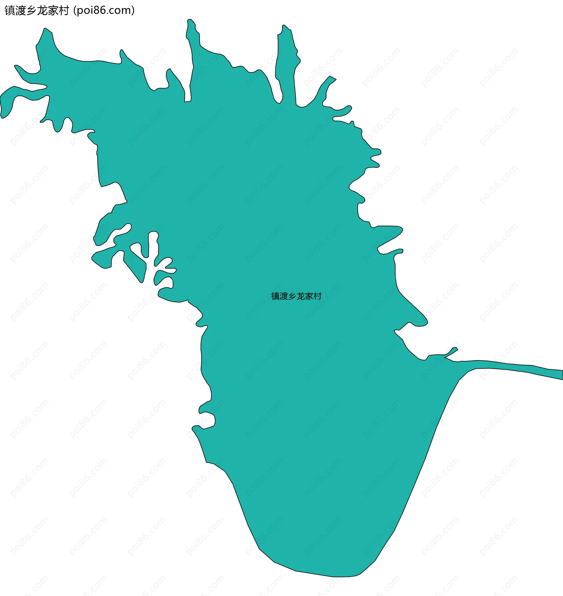 镇渡乡龙家村边界地图