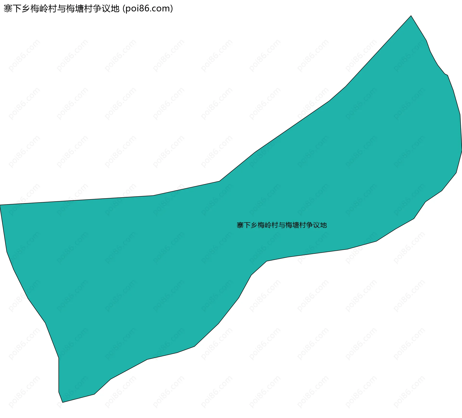 寨下乡梅岭村与梅塘村争议地边界地图