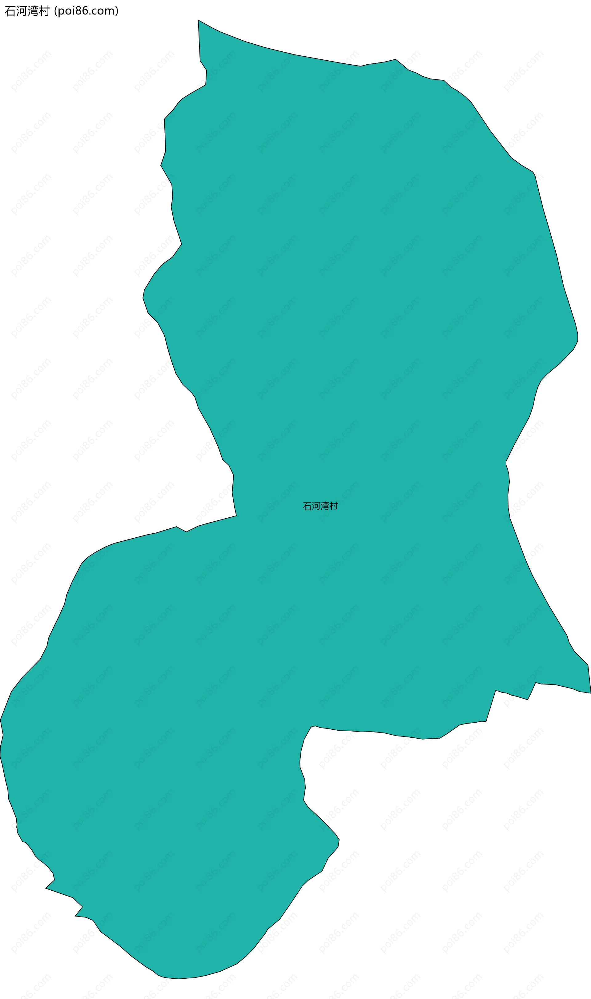 石河湾村边界地图