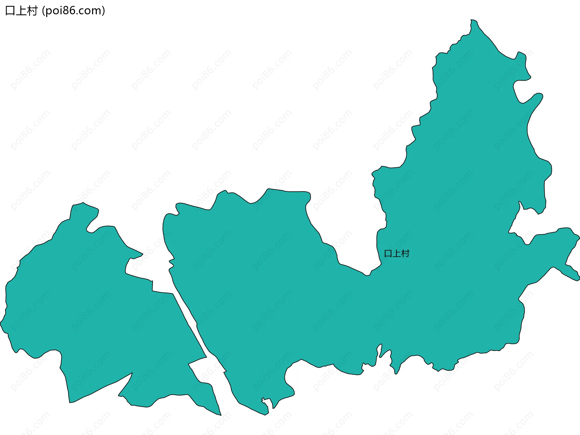 口上村边界地图