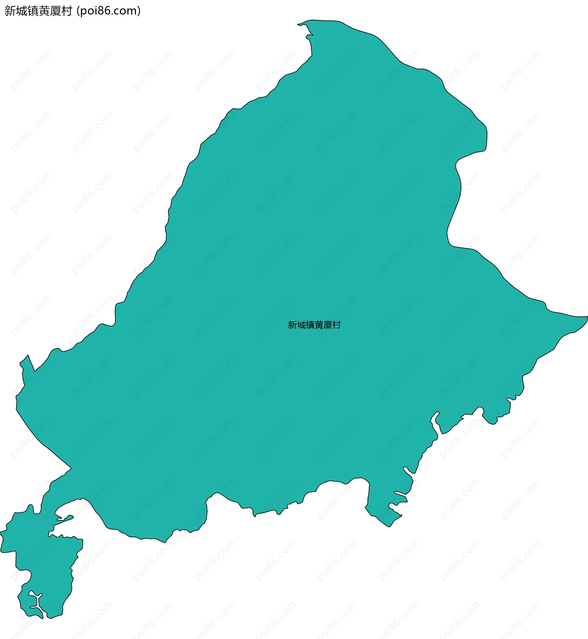 新城镇黄厦村边界地图