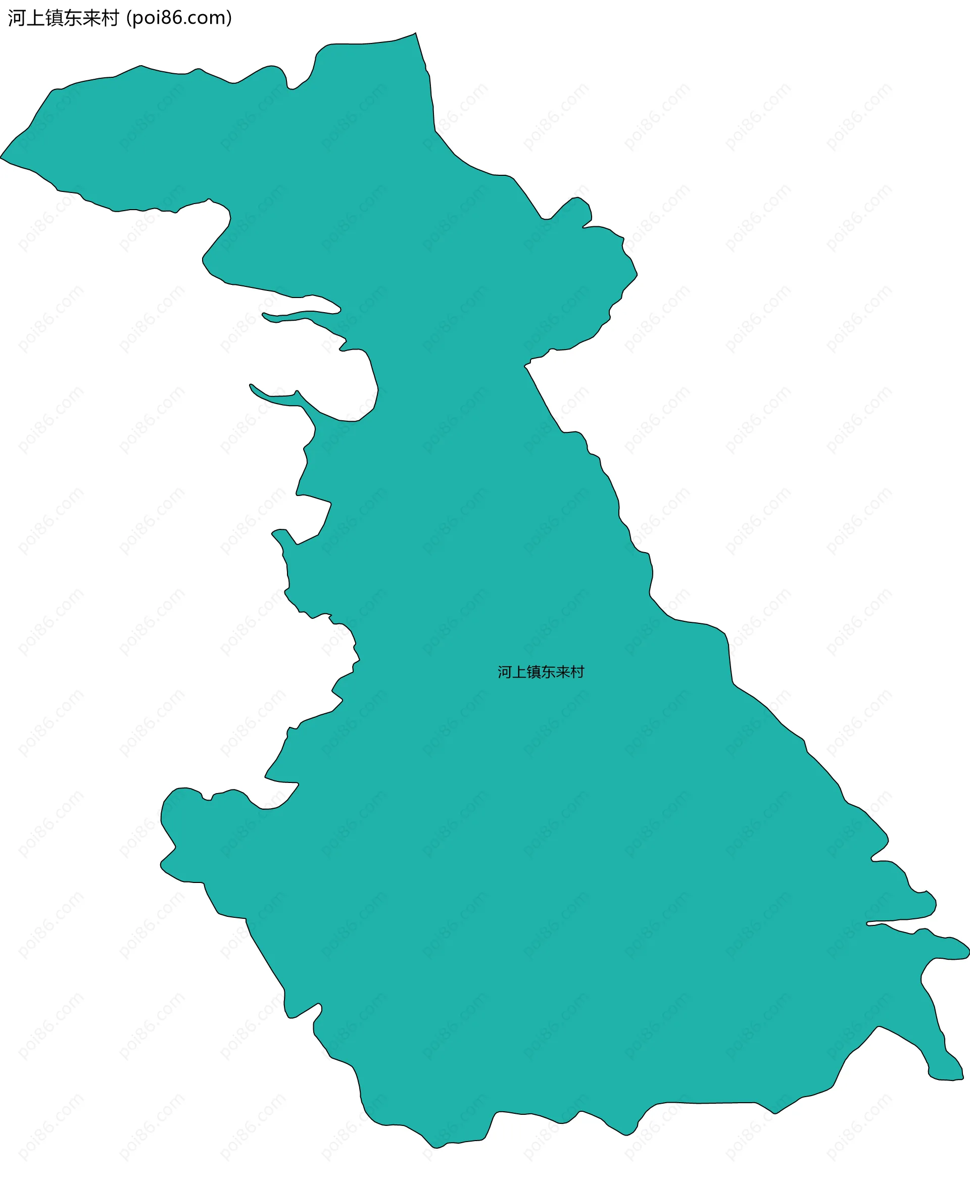 河上镇东来村边界地图
