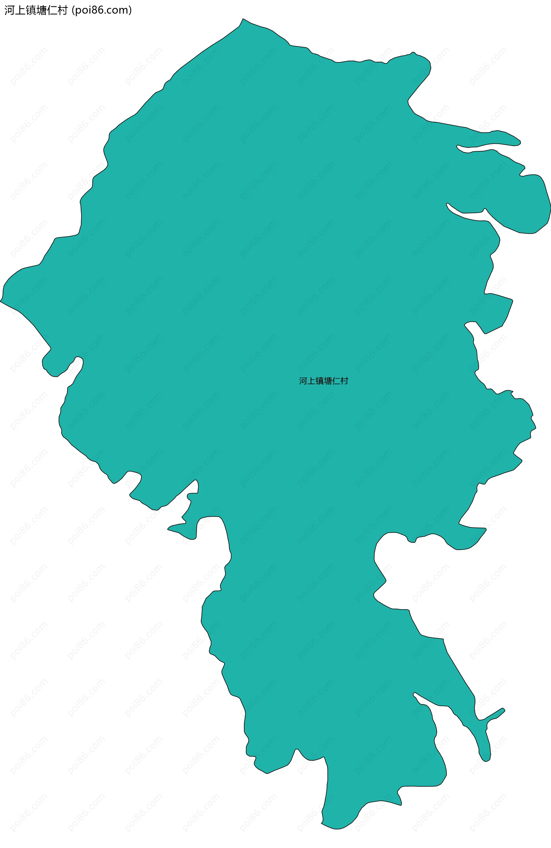 河上镇塘仁村边界地图