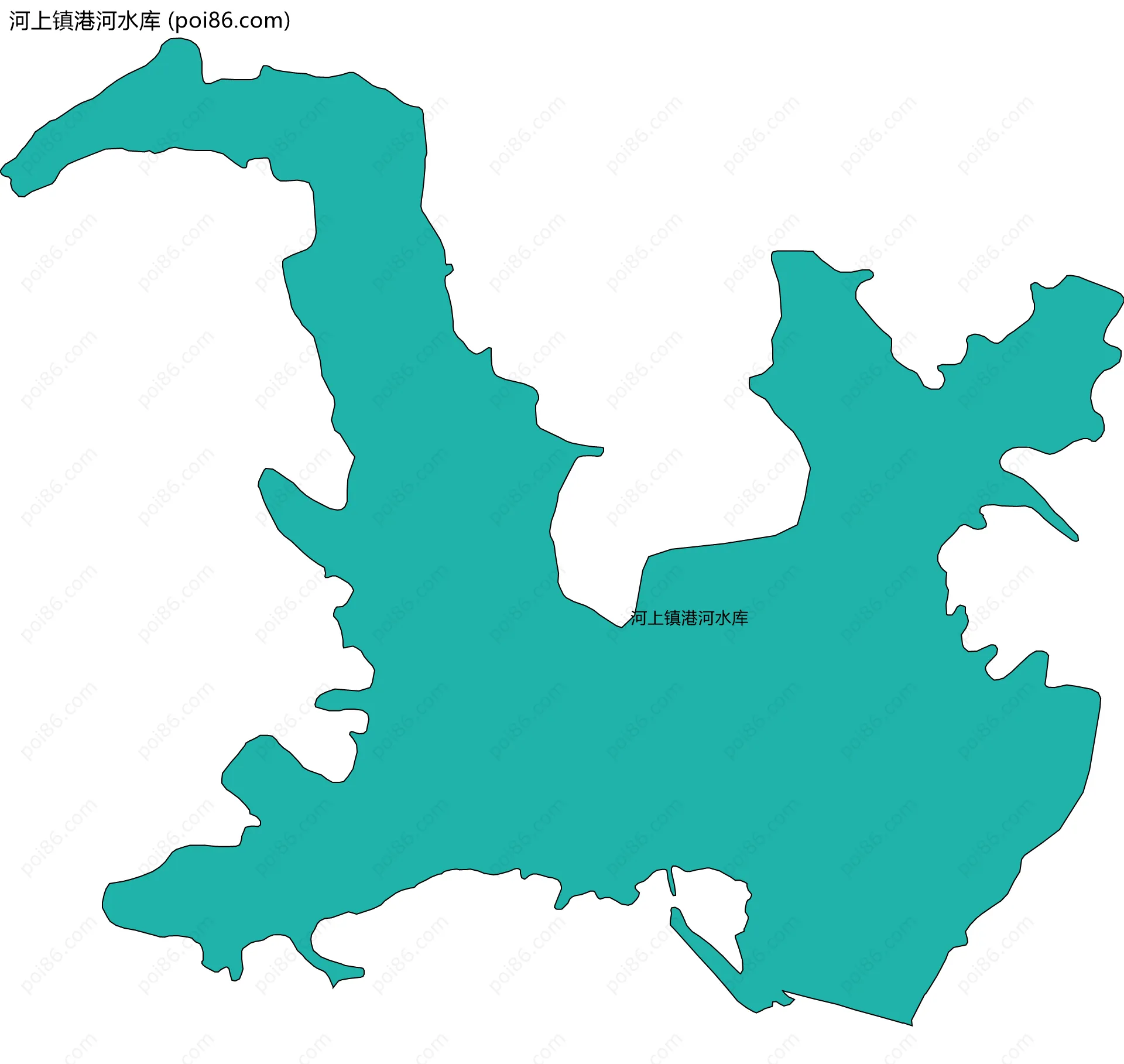 河上镇港河水库边界地图