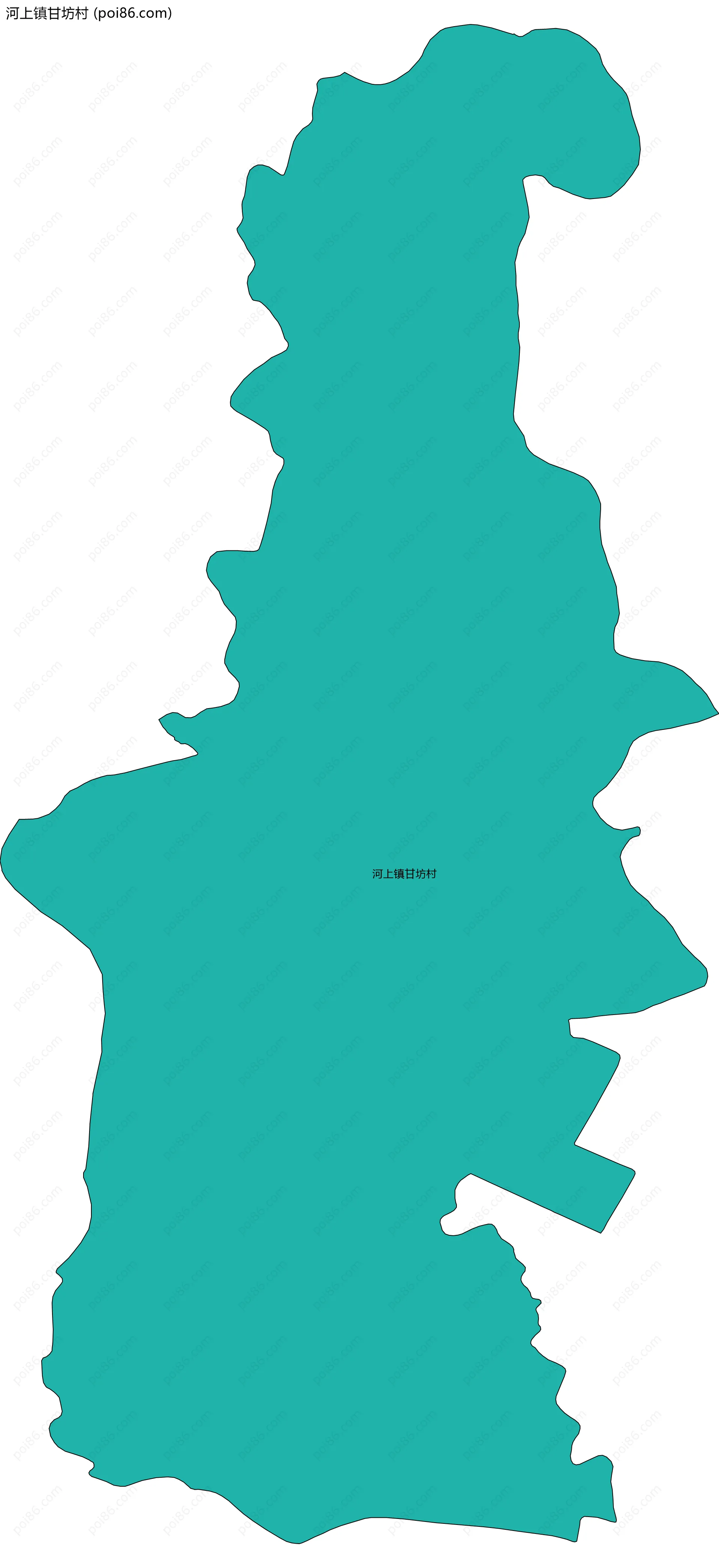河上镇甘坊村边界地图