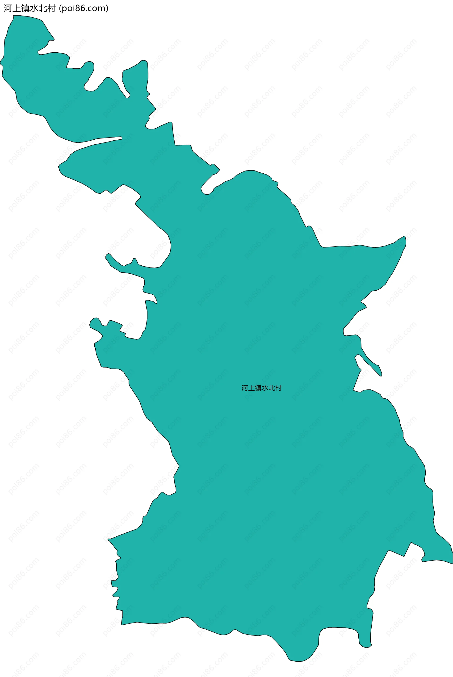 河上镇水北村边界地图