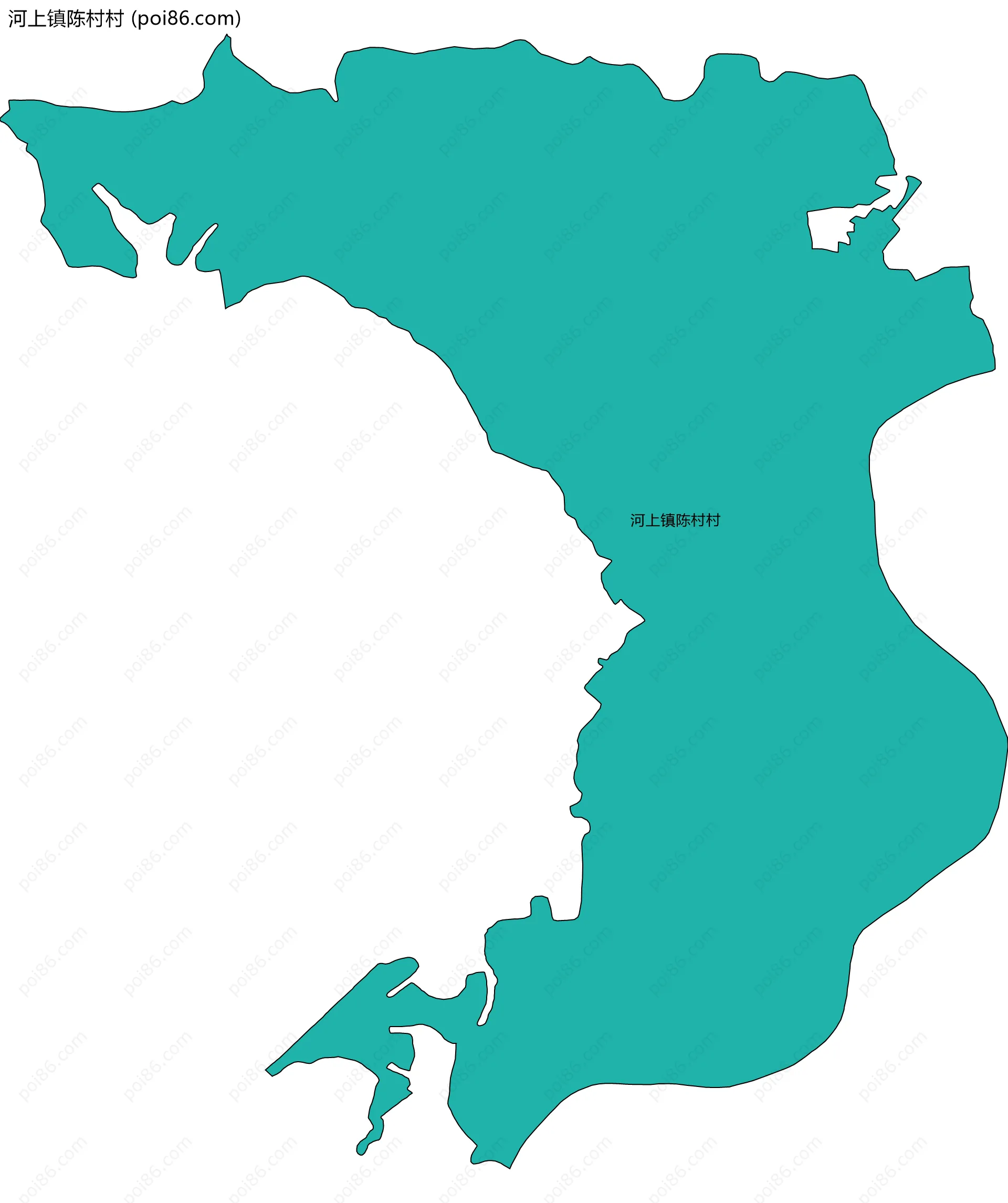 河上镇陈村村边界地图